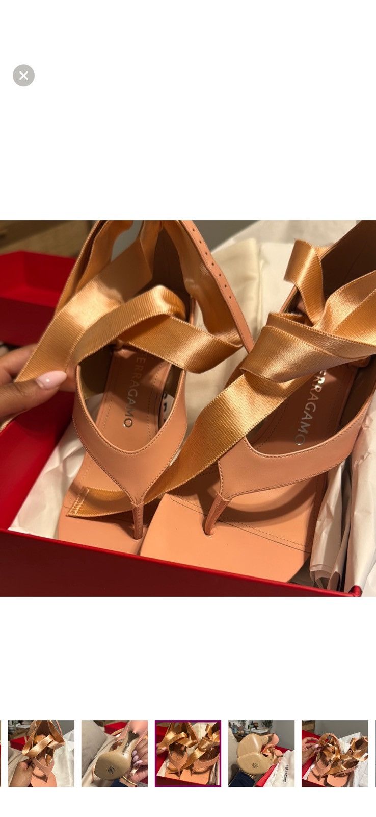 Salvatore Ferragamo Leliu Ribbon Sandal Size US 9.5 / IT 39.5 - 5 Thumbnail