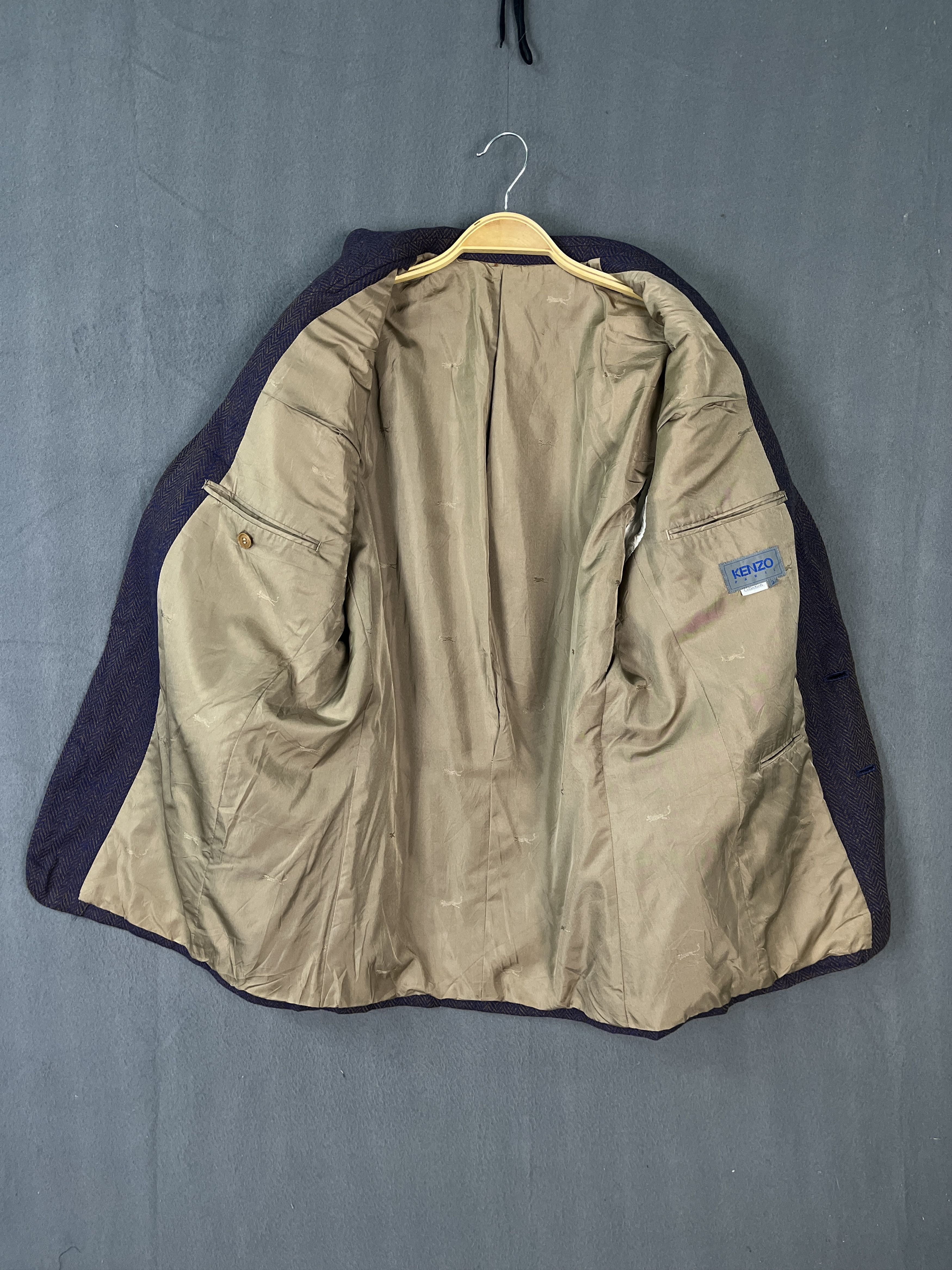 Kenzo Vintage Kenzo Herringbone Wool Jacket Made in Japan Size 42R - 8 Thumbnail