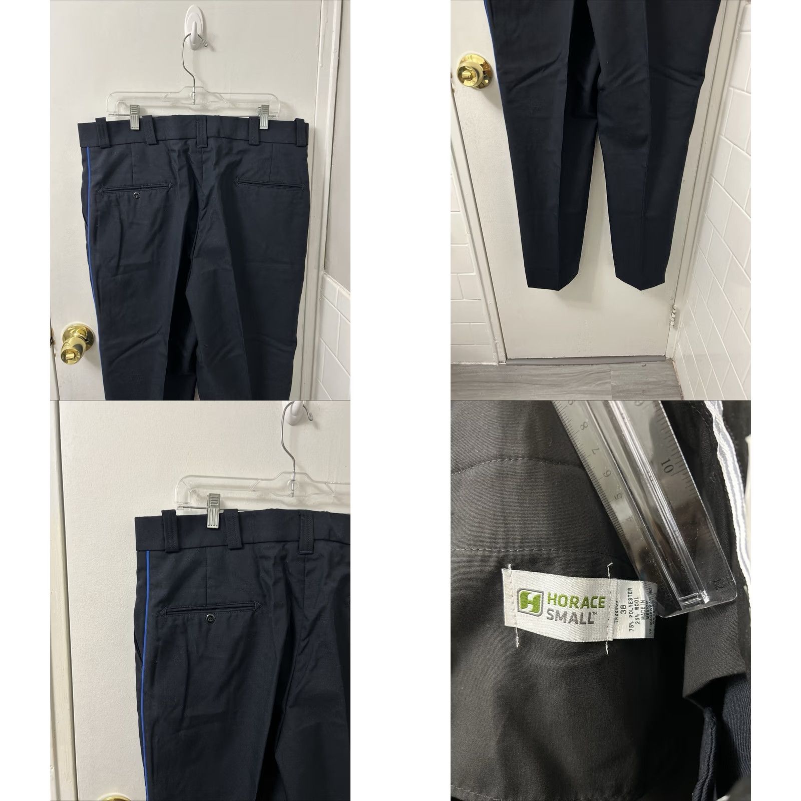 Vintage VINTAGE Horace Small Work Pants Mens 38x30 Navy Blue Wool Polyester NWT Uniform Pants Mens Blue 90s? Size US 38 / EU 54 - 8 Thumbnail