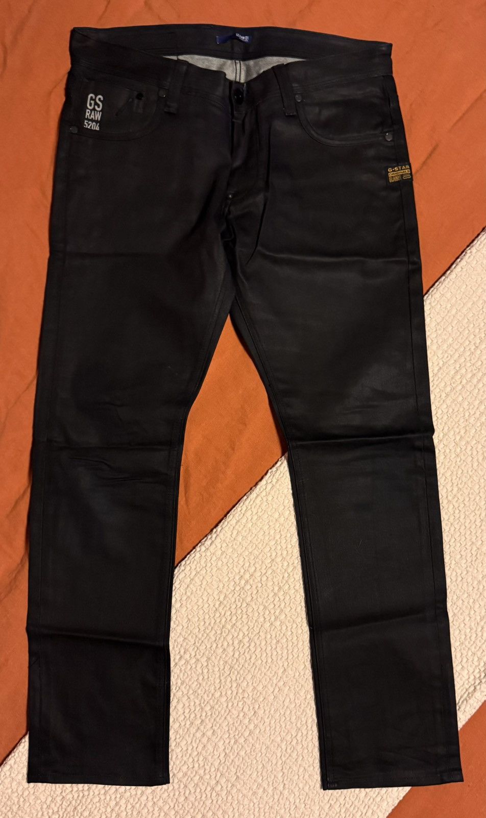 G-Star G-Star Defend Super Slim Waxed Coated Jeans | 33 x 32 Size US 33 - 1 Thumbnail