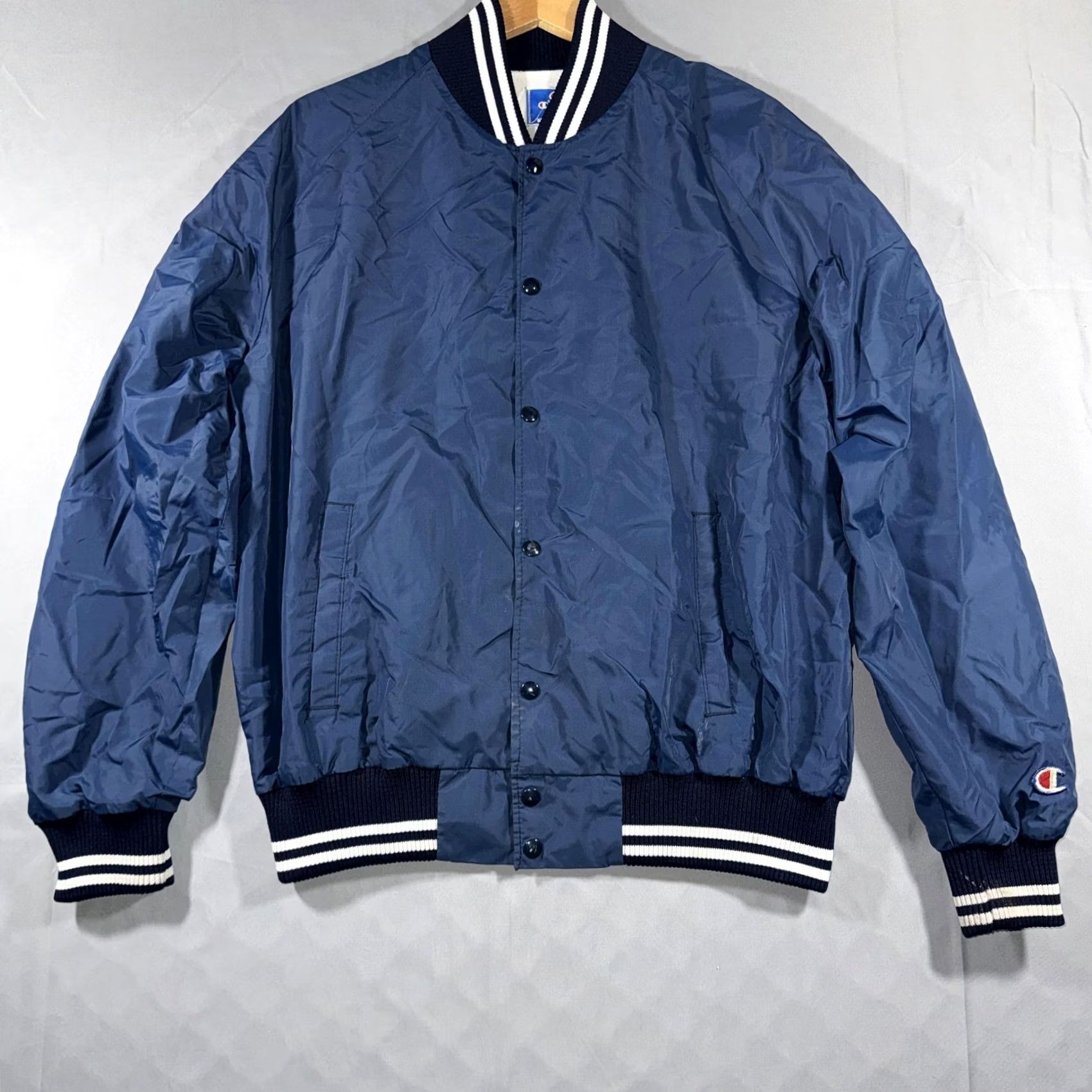 Champion VINTAGE Champion Varsity Jacket Mens XL Blue Nylon CPS Tennis Snap Made USA Jacket Size US XL / EU 56 / 4 - 2 Thumbnail