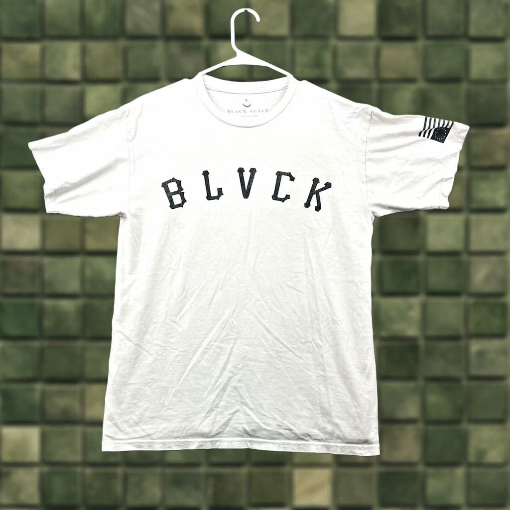 Black Scale Black Scale T-Shirt Mens Crew Neck Short Sleeve Cotton Made in USA Size M Black/White USA 2020s Size US M / EU 48-50 / 2 - 1 Thumbnail