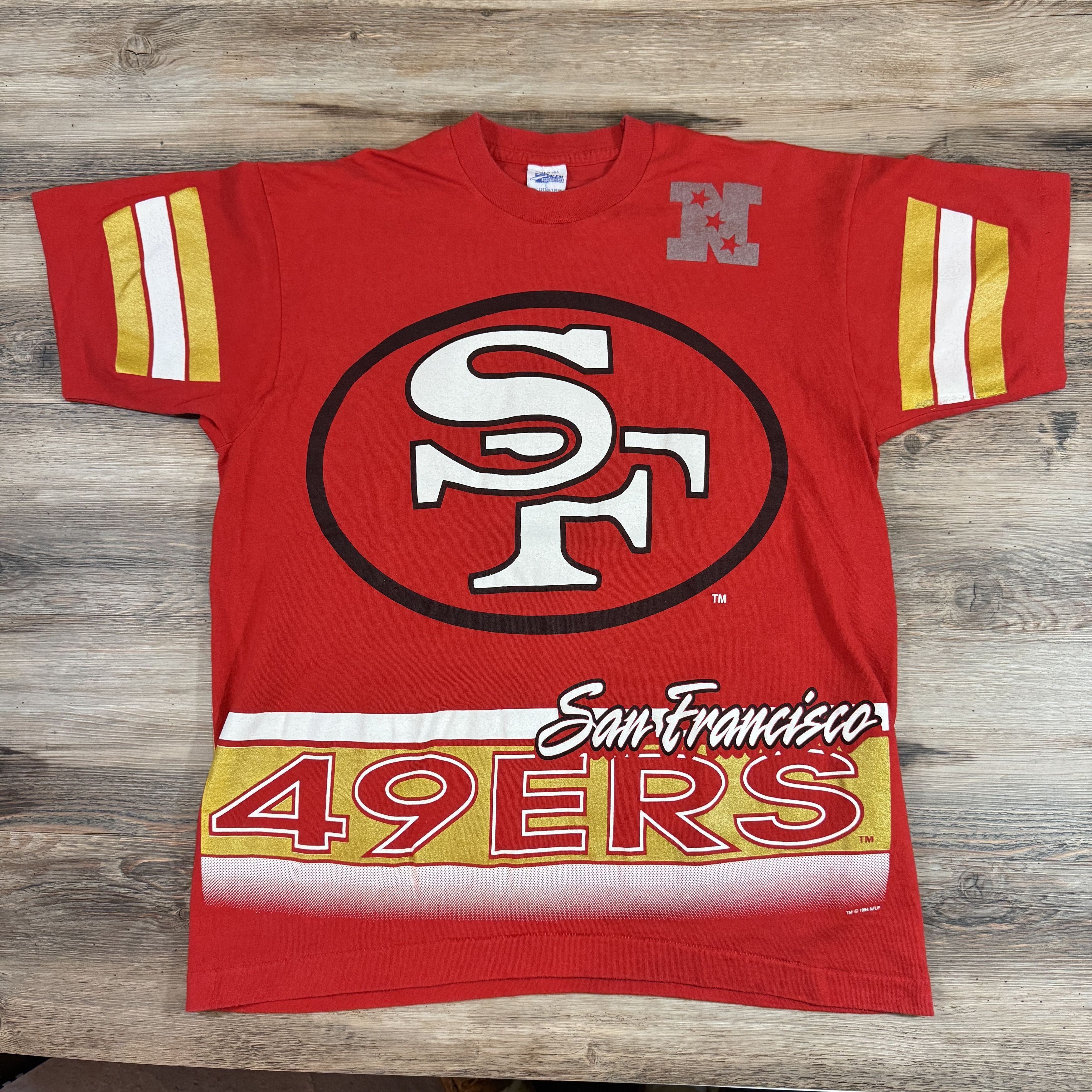 1994 Vintage San Francisco 49ers AOP NFL Football T-Shirt