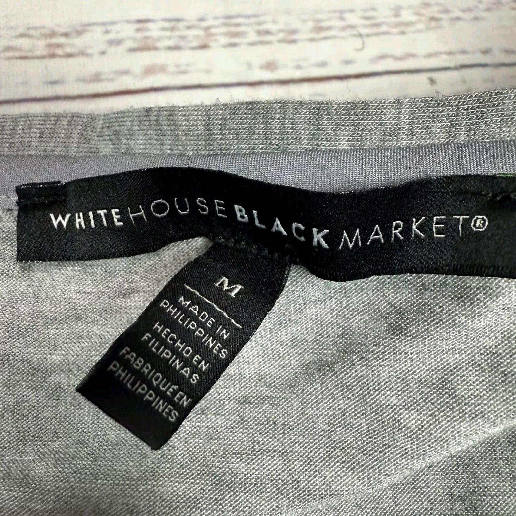 White House Black Market VINTAGE White House Black Market Gray Blouse Shirt Top Long Sleeve V-Neck Stretch Sz M Womens Size M / US 6-8 / IT 42-44 - 6 Thumbnail