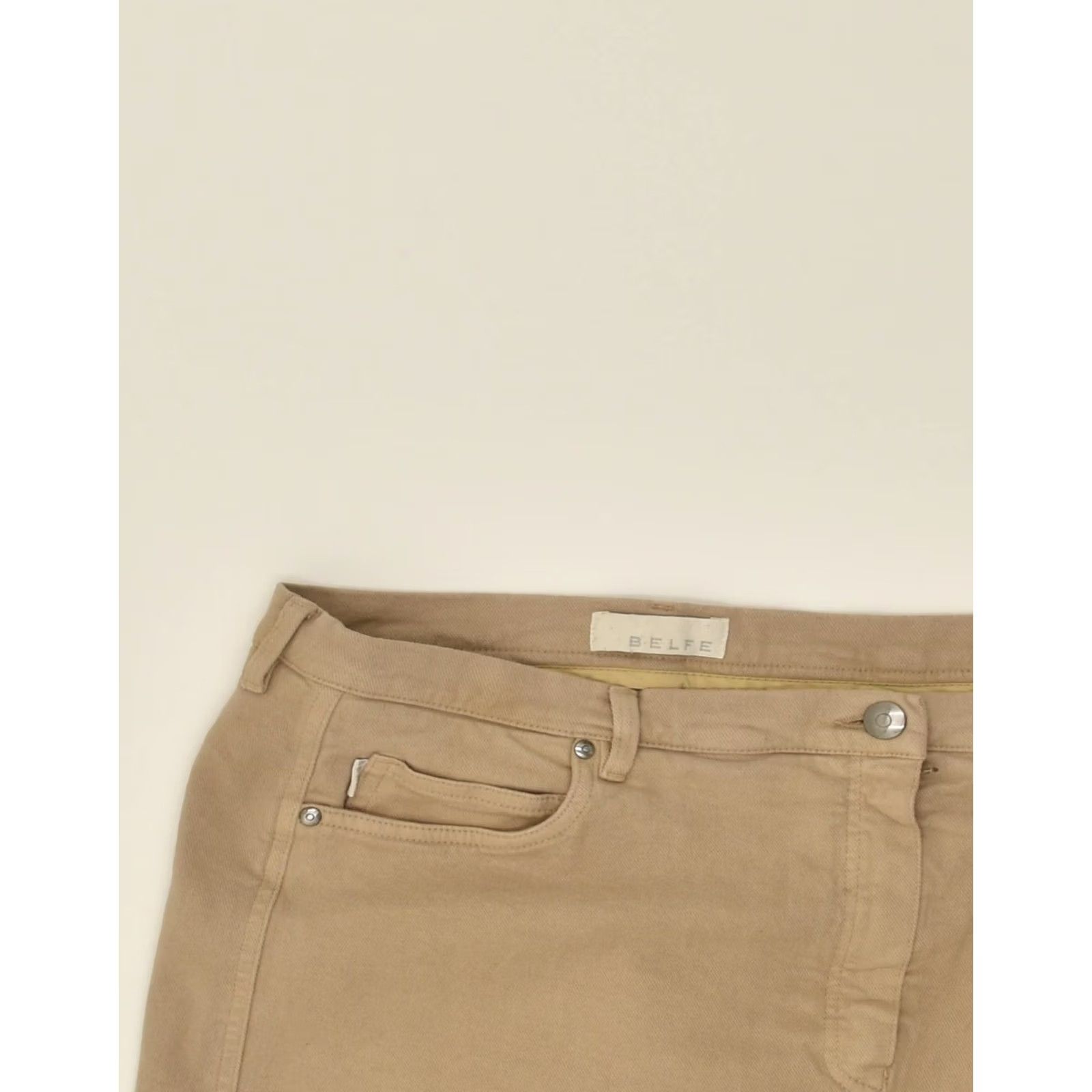 Denime BELFE Womens Denim Skirt W34 Medium Beige Cotton Size 24" / US 00 / IT 34 - 3 Thumbnail
