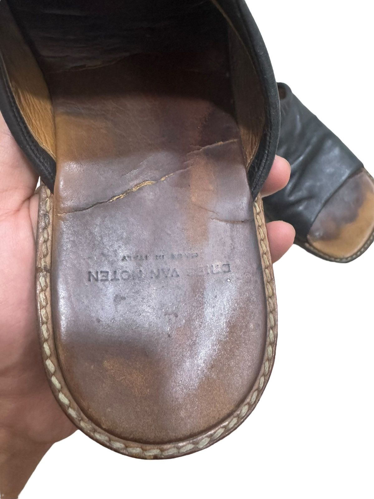 Designer × Dries Van Noten × Leather FLAT DRIES VAN NOTEN LEATHER SLIDE Size US 7.5 / EU 40-41 - 5 Thumbnail