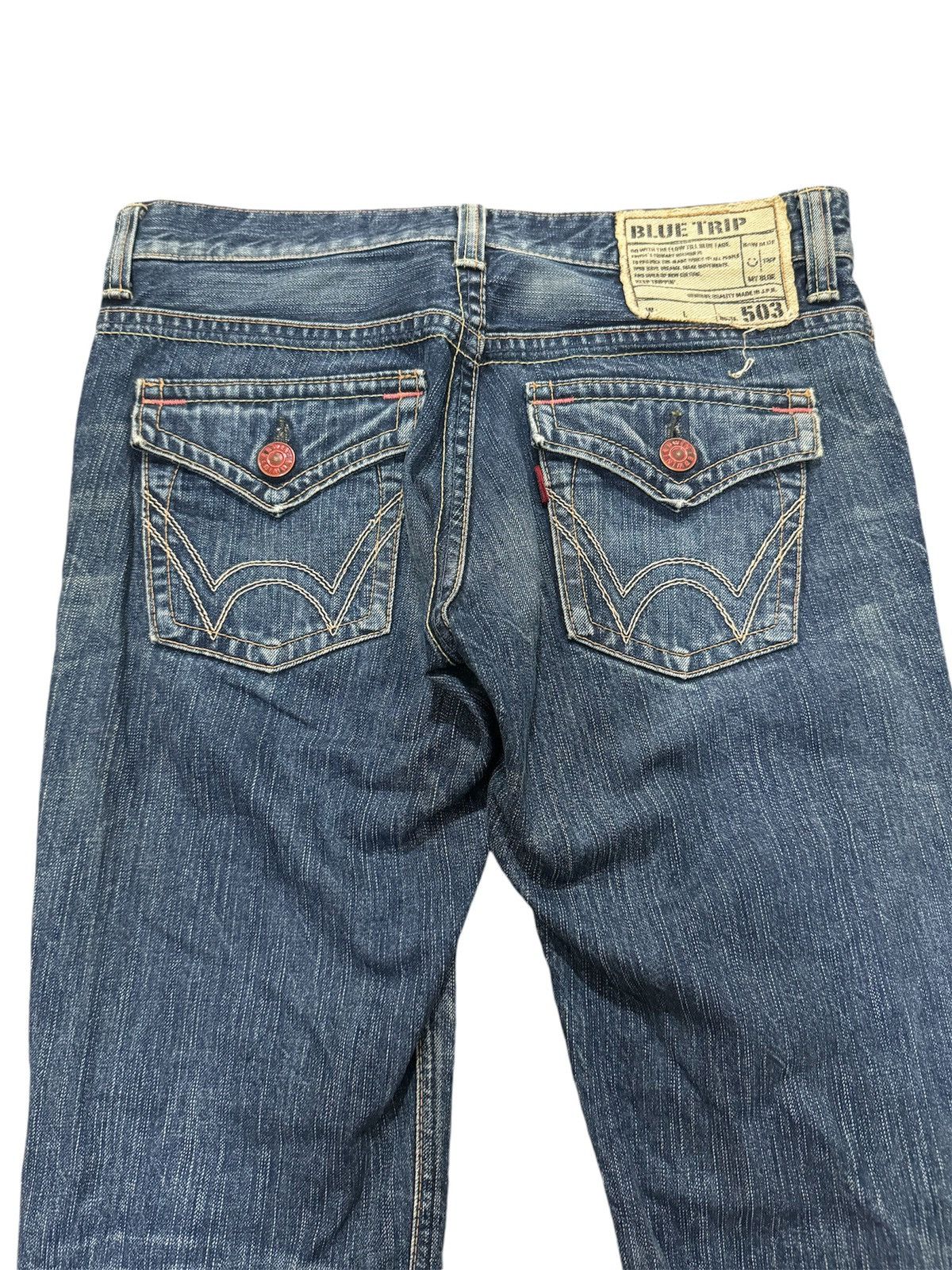 Vintage Edwin 503 Blue Trip Flare Jeans