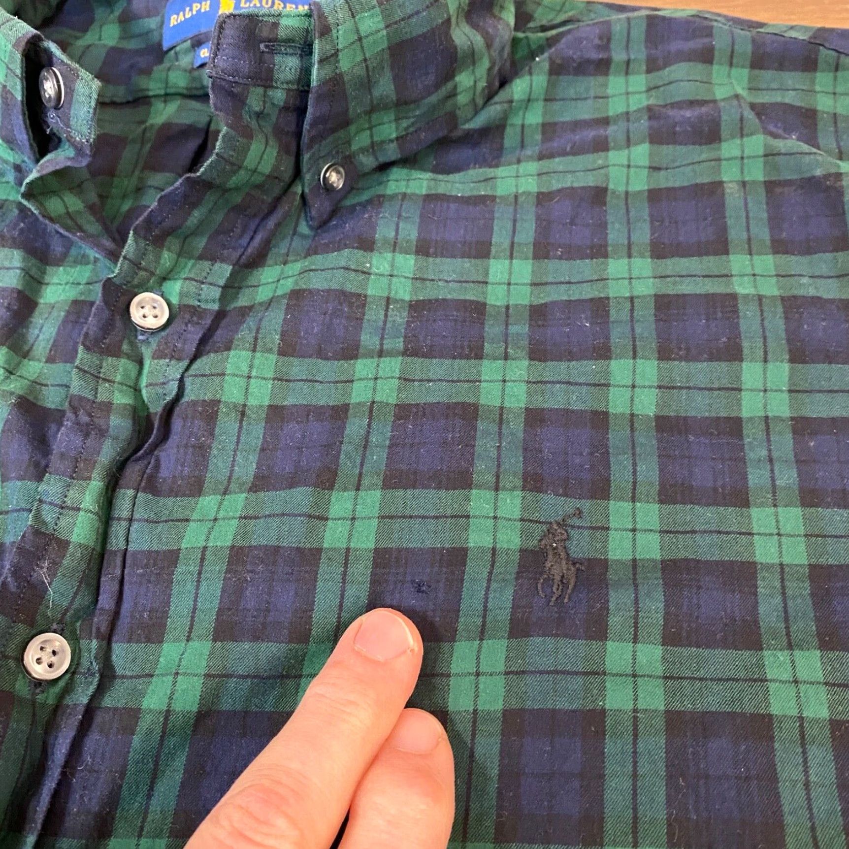Ralph Lauren Ralph Lauren Shirt Button Down Cotton Medium XXL Green Blue Tartan Plaid, Classic, Preppy, Men Size US XXL / EU 58 / 5 - 5 Thumbnail