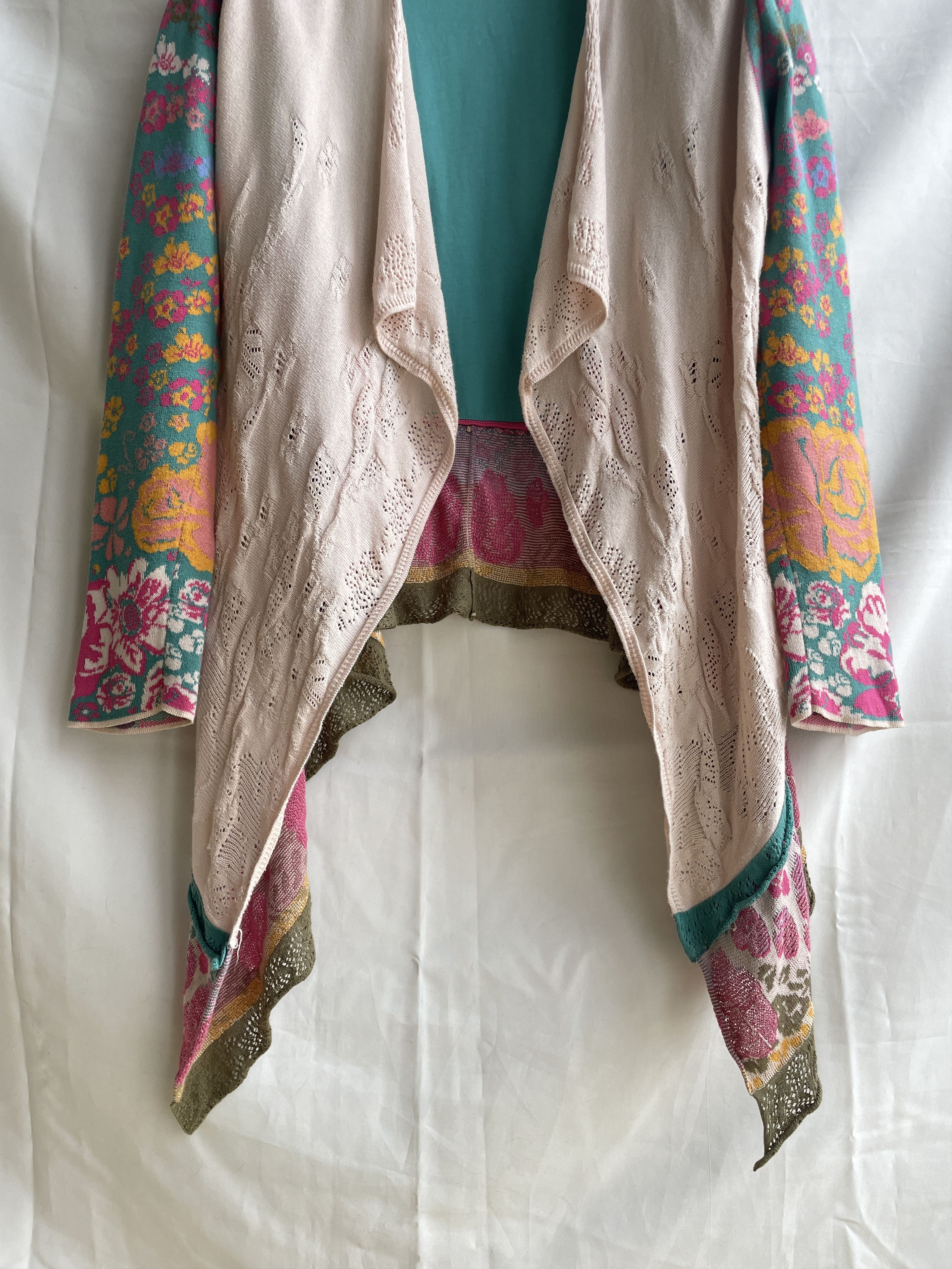 Other IVKO Floral Cotton Open Front Wrapover Cardigan Size EUR 36 Size XS / US 0-2 / IT 36-38 - 8 Thumbnail