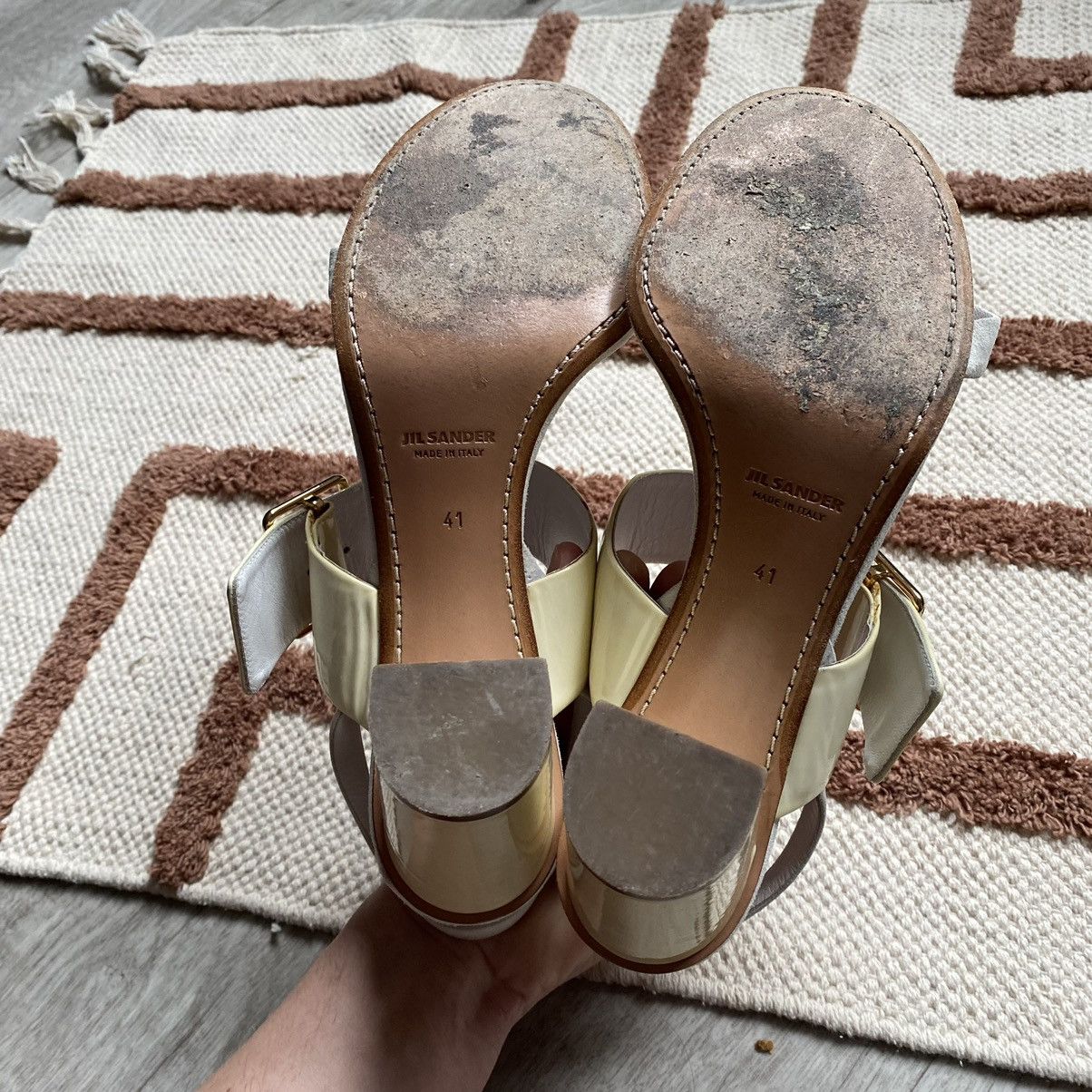 Jil Sander JIL SANDER LEATHER CREAM/WHITE HEELS Size US 11 / IT 41 - 9 Thumbnail