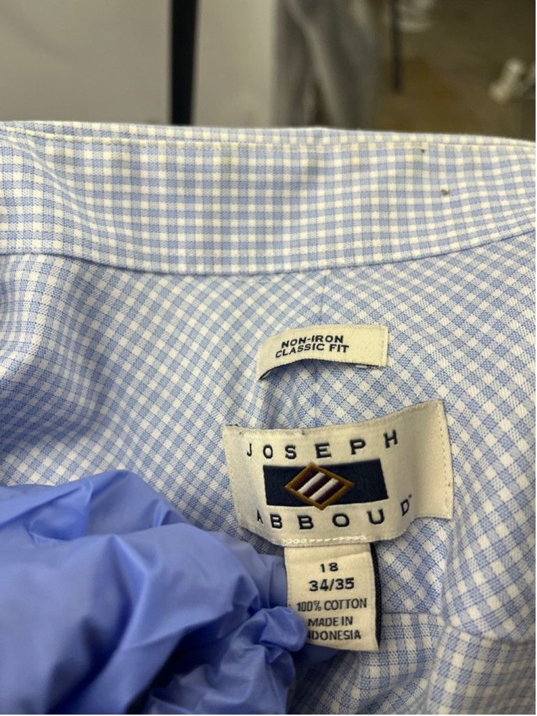 Joseph Abboud Joseph Abboud Light Blue Gingham Non-Iron Classic 18 34/35 Size US S / EU 44-46 / 1 - 4 Thumbnail