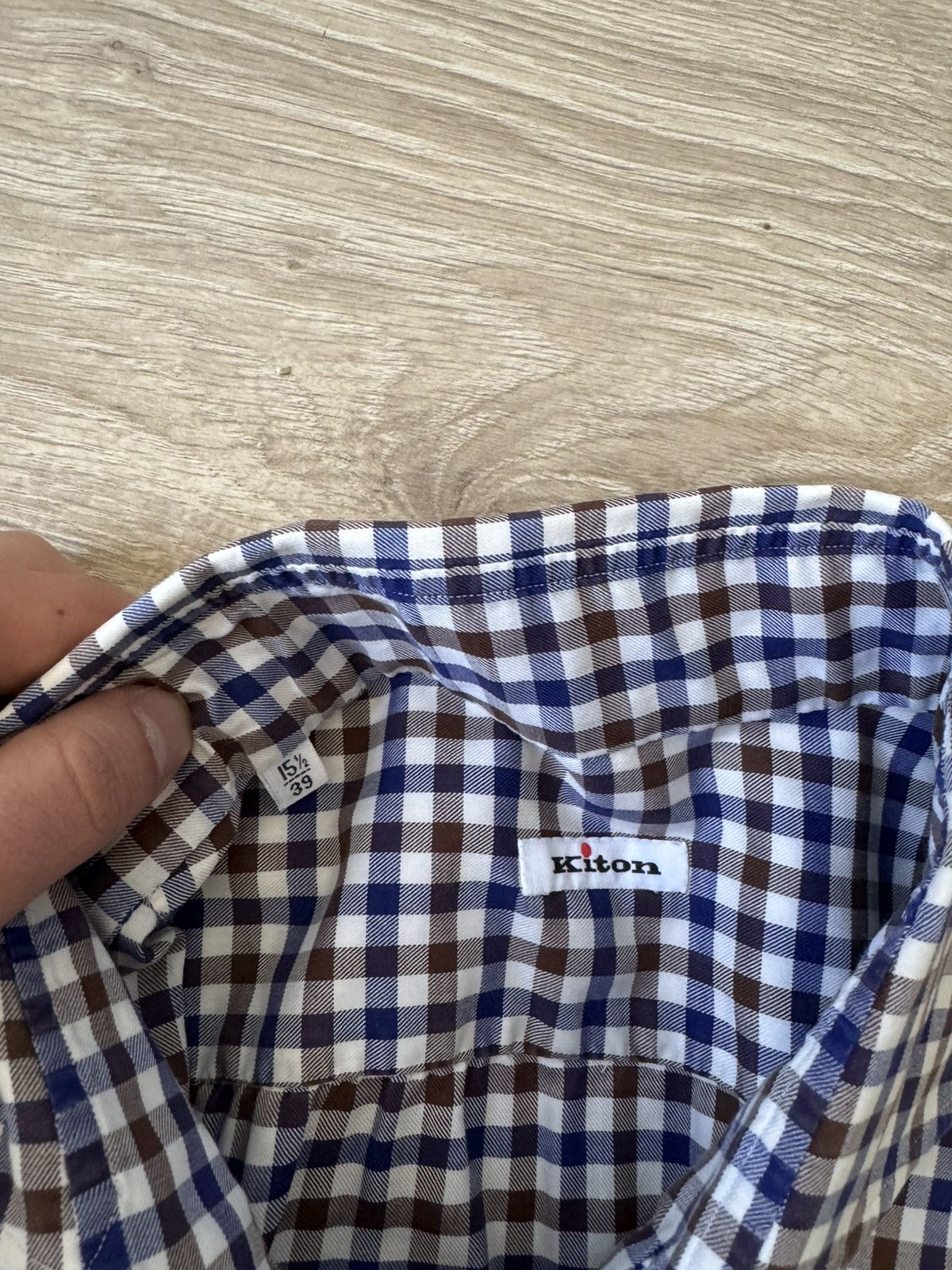 Kiton Kiton Check Print Button Up Shirt Size US L / EU 52-54 / 3 - 5 Thumbnail