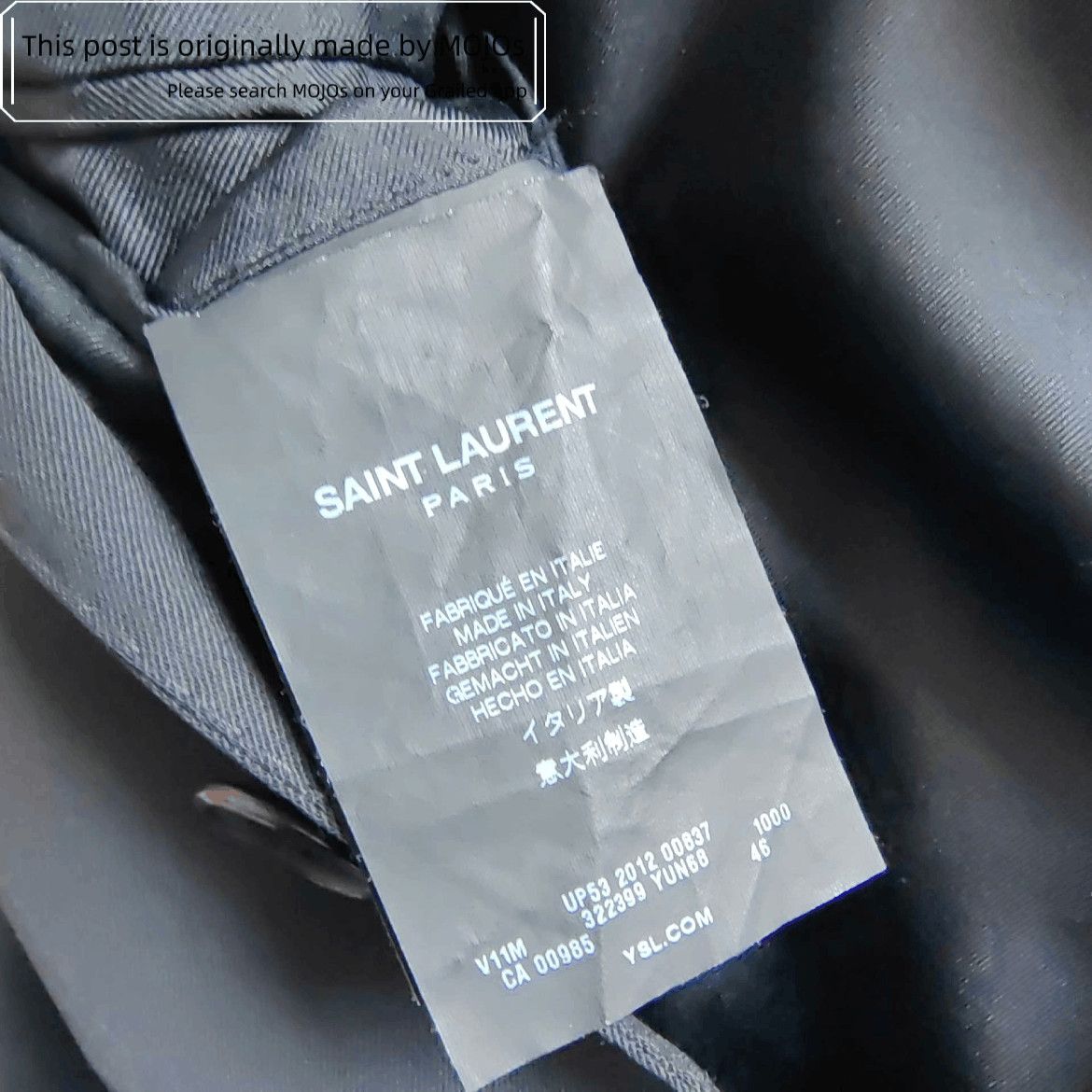 Saint Laurent Paris Sz 46 Saint Laurent Paris 13SS Three Button Jacket Size US S / EU 44-46 / 1 - 4 Thumbnail