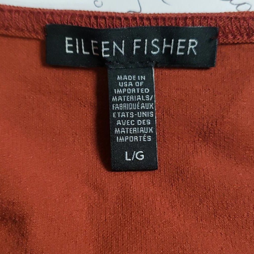Eileen Fisher CT696 Eileen Fisher Long Sleeve Rust Blouse L Size L / US 10 / IT 46 - 3 Thumbnail
