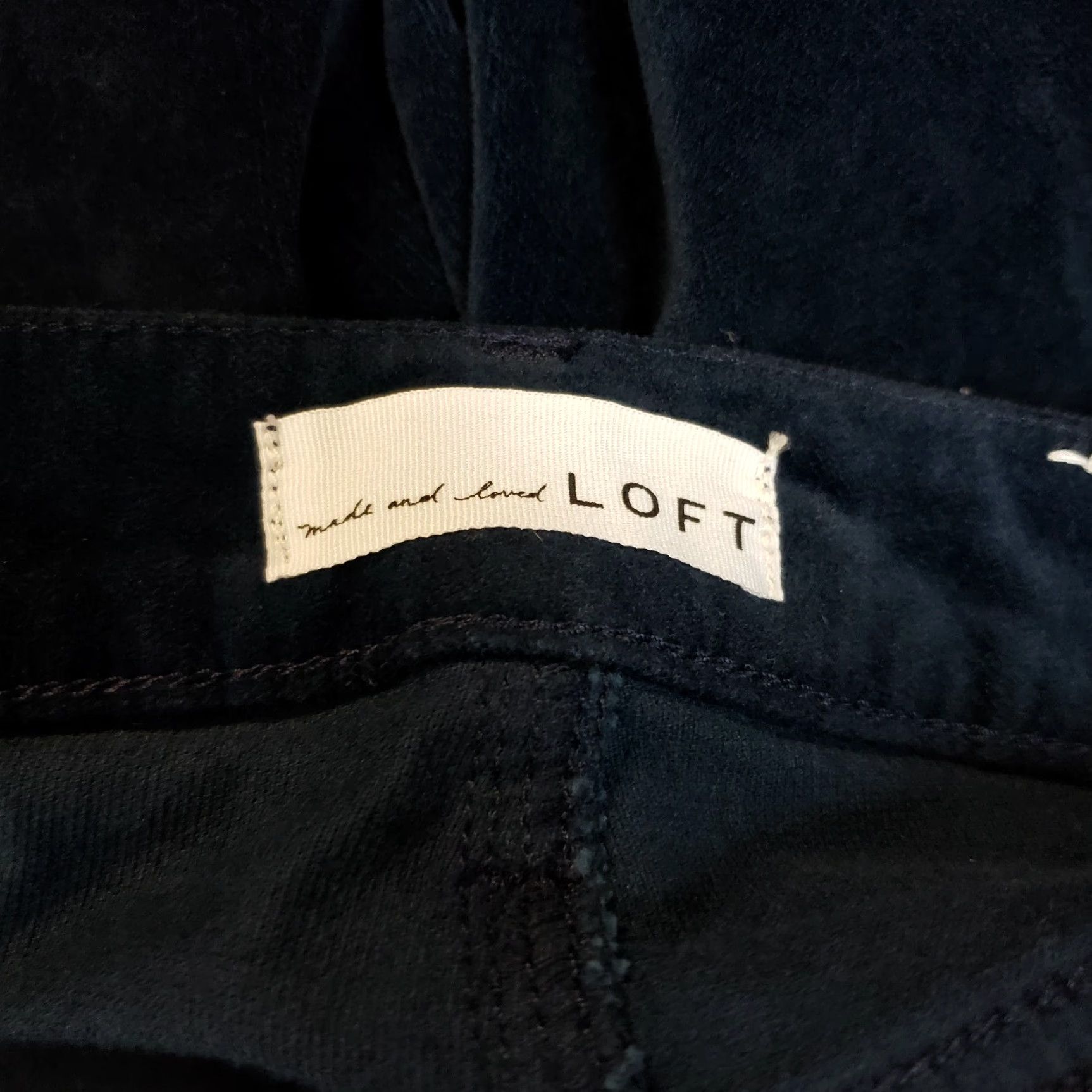 Ann Taylor VINTAGE? No. Ann Taylor LOFT Womens High Rise Velvet Skinny Cropped Pants Sz 10P Blue Size 32" / US 10 / IT 46 - 6 Thumbnail