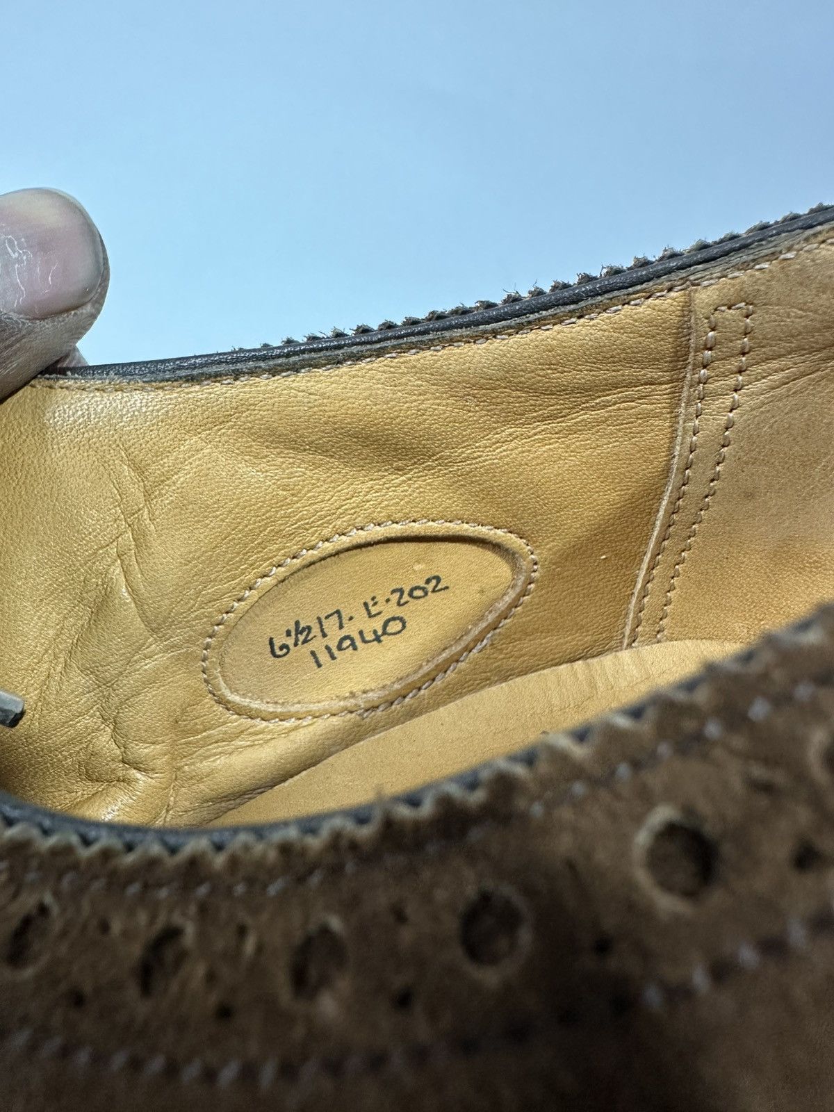Edward Green Edward Green Brown Suede Oxford Brogue Lace Up Loafers Size US 7 / EU 40 - 7 Thumbnail