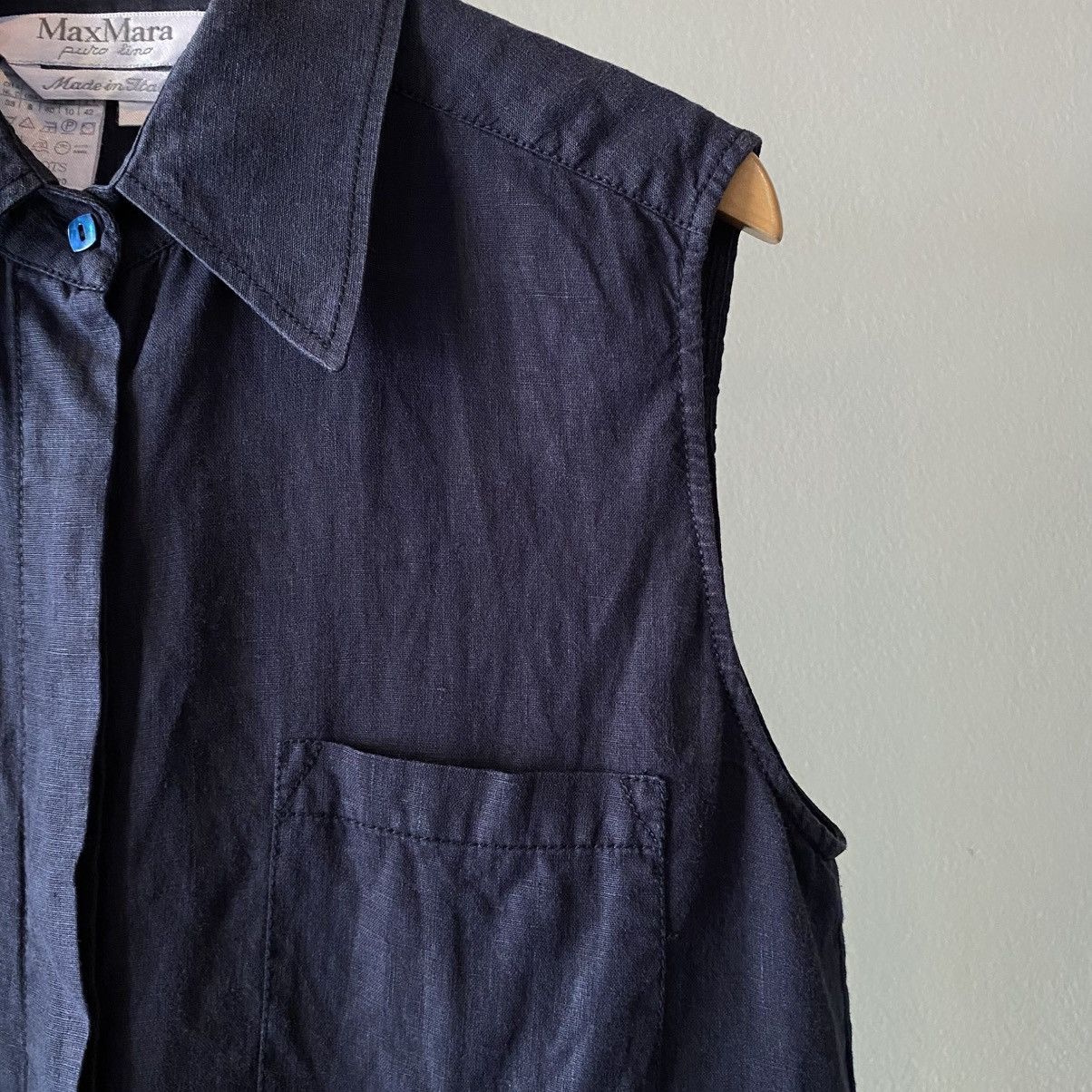 Max Mara MAX MARA Black Sleeveless Button-Up Shirt Size M / US 6-8 / IT 42-44 - 5 Thumbnail