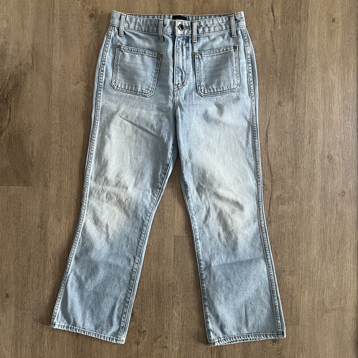 KHAITE Khaite Rachel Patch Pocket Cropped Flare Jeans Size 28" / US 6 / IT 42 - 3 Thumbnail