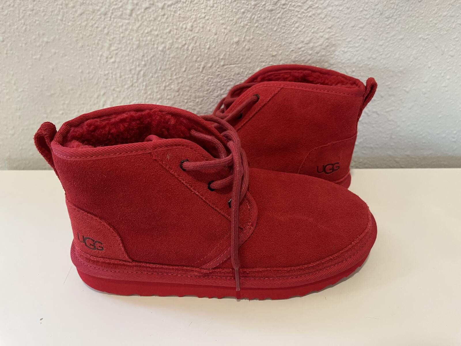 Ugg UGG Red Suede Lace-Up Ankle Boots Size US 4 / IT 34 - 1 Thumbnail