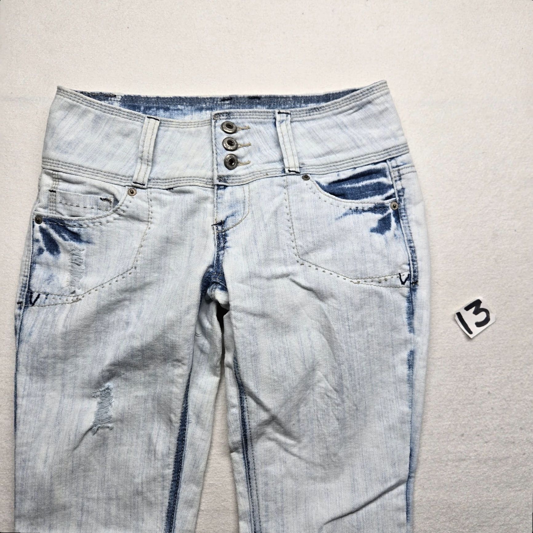 Denime Blue Asphalt Light Wash Denim Jeans Women's Size 3 Straight Leg Size 26" / US 2 / IT 38 - 2 Thumbnail