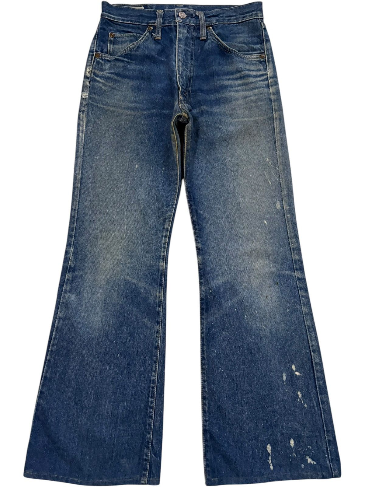 Japanese Brand × Jean Vintage Japanese Brand Mud Wash Painted Flare Jeans Size 27" / US 4 / IT 40 - 1 Thumbnail