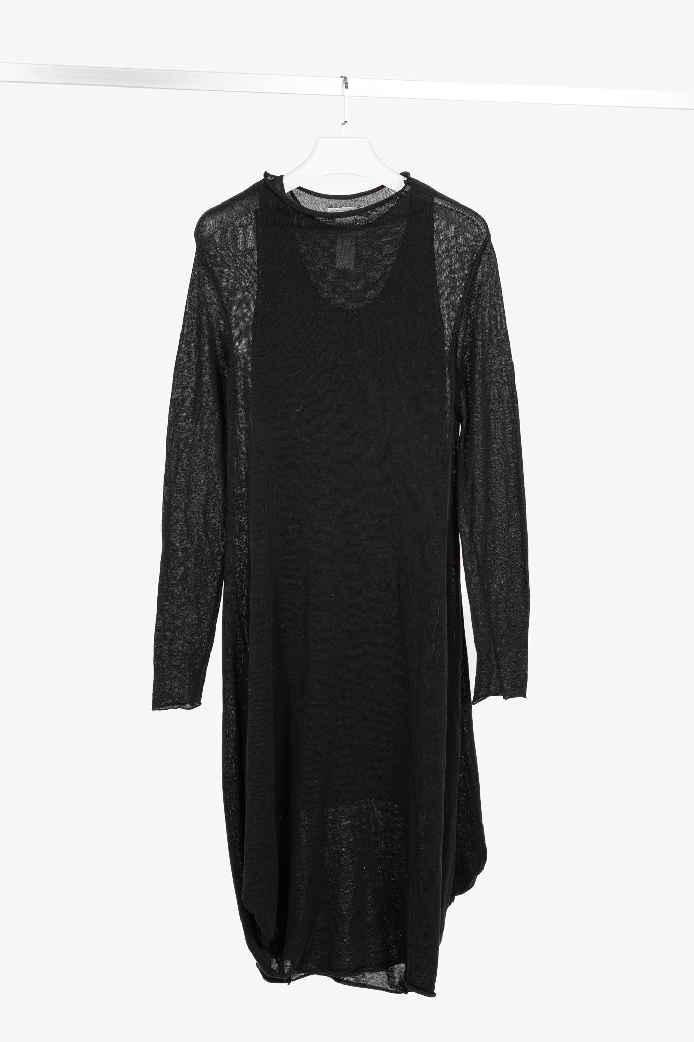 Sarah Pacini Sarah Pacini Black Knit Long-Sleeve Midi Dress Size M / US 6-8 / IT 42-44 - 1 Thumbnail