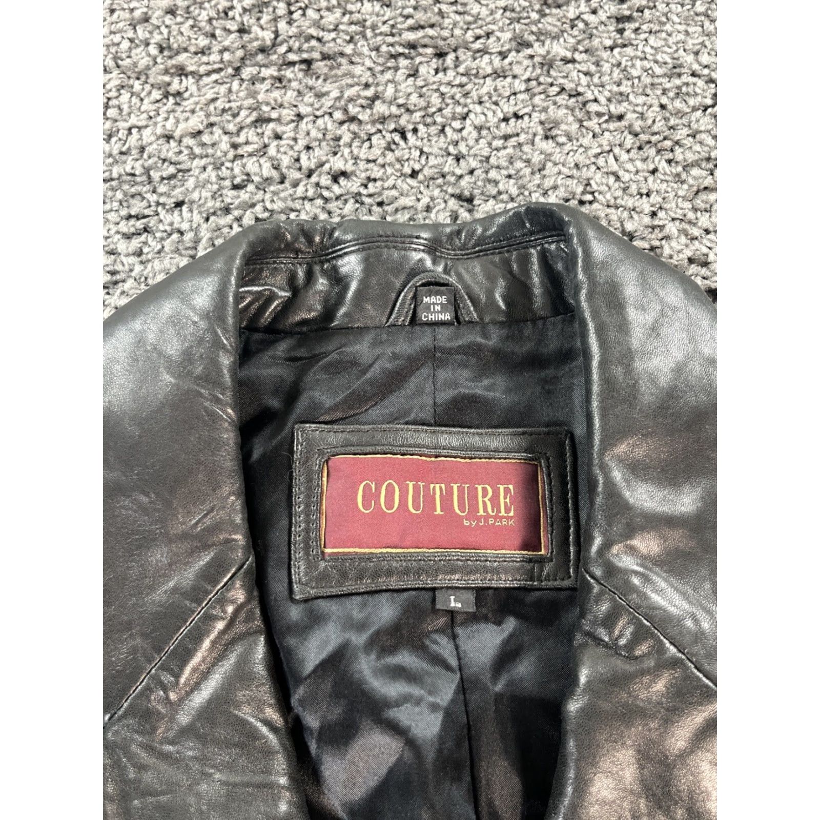 Vintage VINTAGE Couture by J. Park Leather Jacket Mens L Black Button 90s Jacket Size US L / EU 52-54 / 3 - 4 Thumbnail