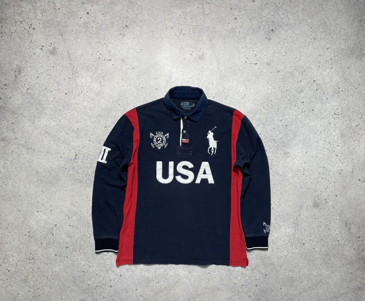 Polo Ralph Lauren Vintage Polo Ralph Lauren USA Rugby Sweatshirt #3 Big Pony Size US M / EU 48-50 / 2 - 1 Thumbnail
