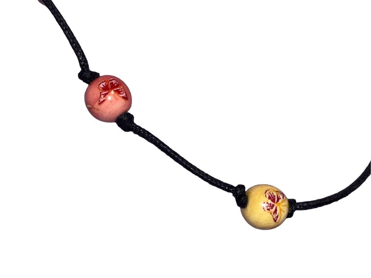 Vintage Vintage Cloisonne Beaded Leather Necklace Size ONE SIZE - 16 Thumbnail