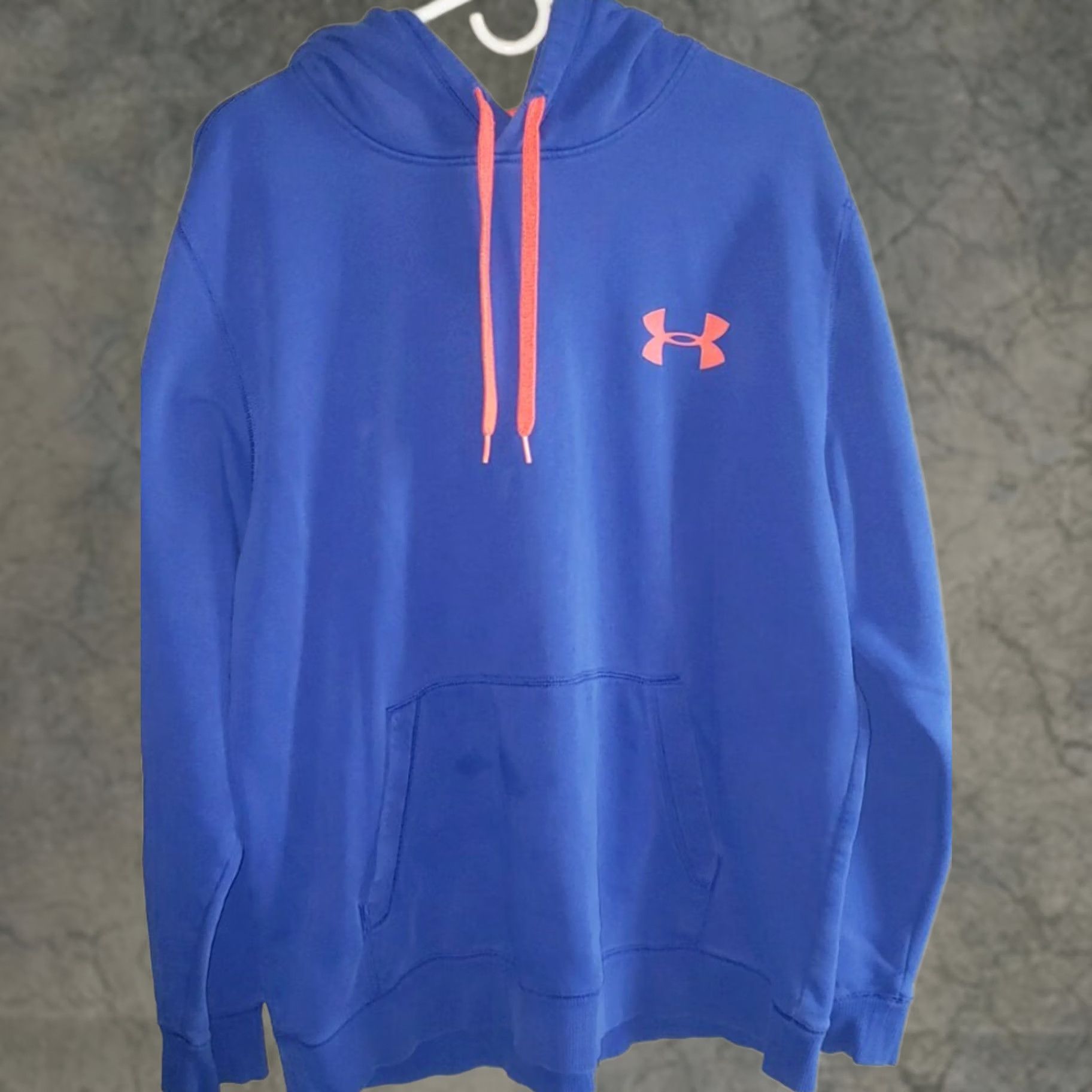 Under Armour Under Armour Mens 1/4 Zip Hoodie Blue Orange Logo XL Loose Fit - Condition Excellent Size US M / EU 48-50 / 2 - 1 Thumbnail