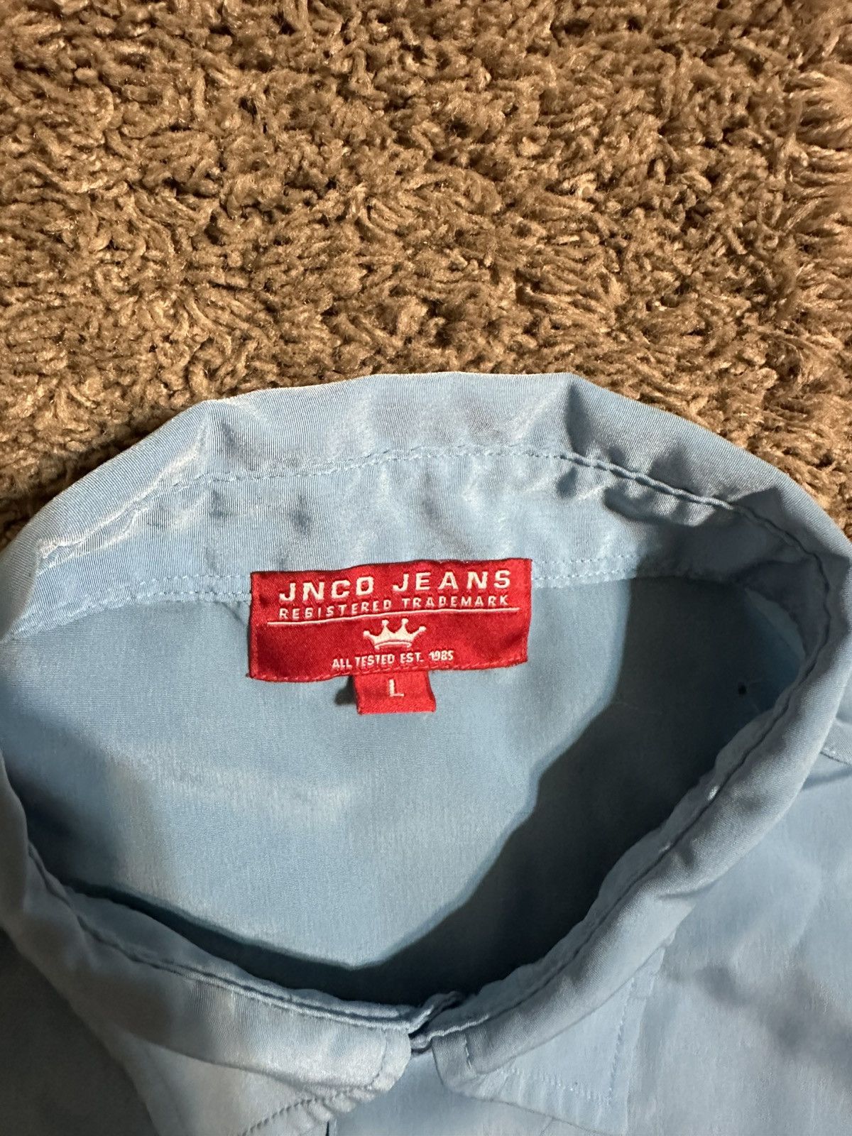 JNCO Vintage JNCO Jeans “triple blue flame” shirt 90s size large Size US L / EU 52-54 / 3 - 7 Thumbnail