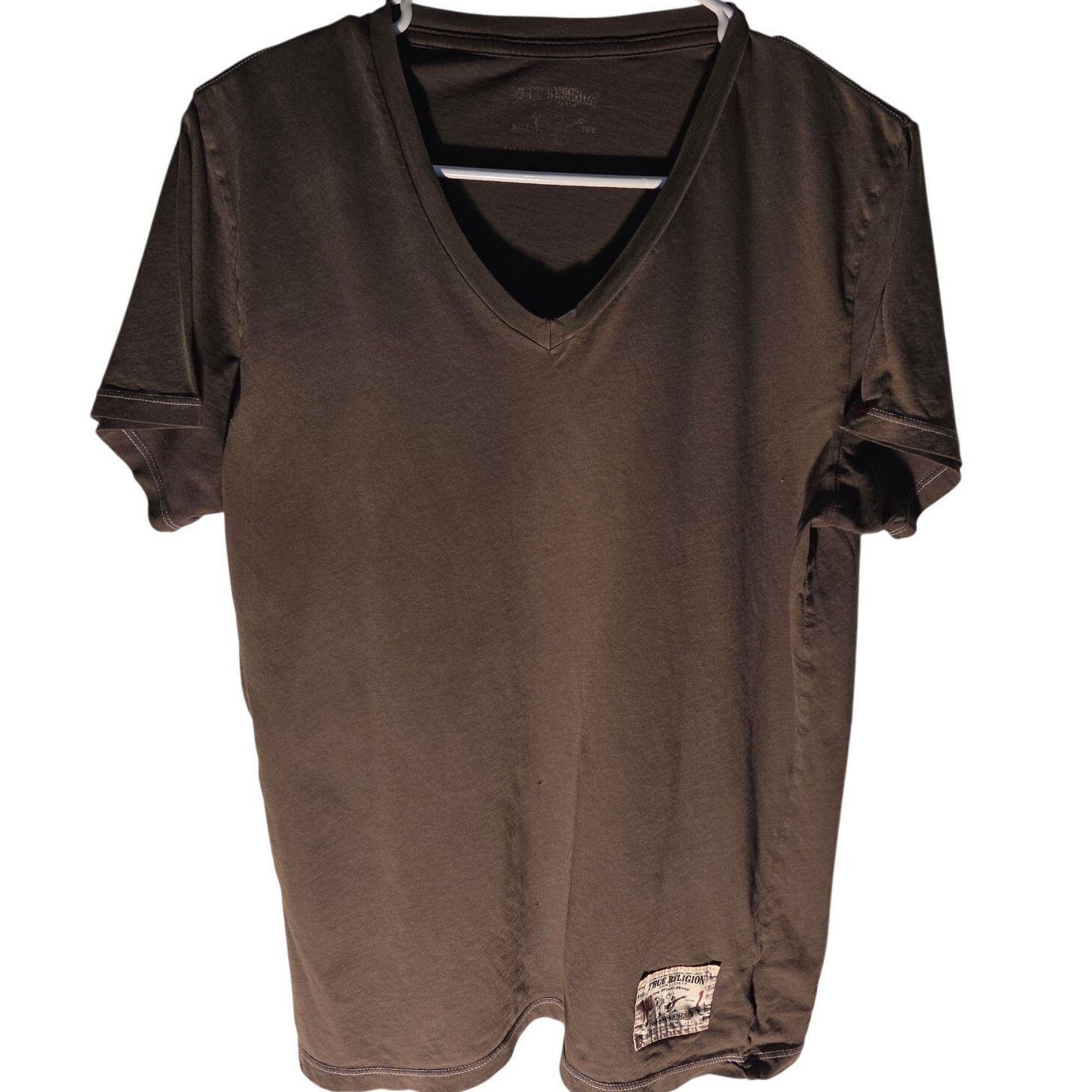 True Religion Vintage True Religion Muddy Green V-Neck T-Shirt - Medium Size US M / EU 48-50 / 2 - 1 Thumbnail