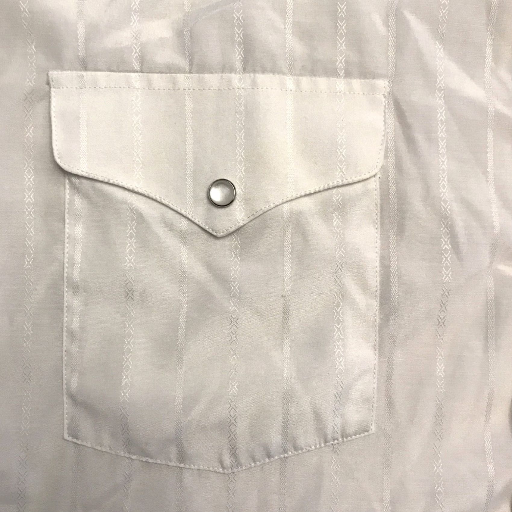 Vintage Panhandle Slim Shirt Men's XL White Pearl Snap Short Sleeve Striped 1167 Size US XL / EU 56 / 4 - 5 Thumbnail