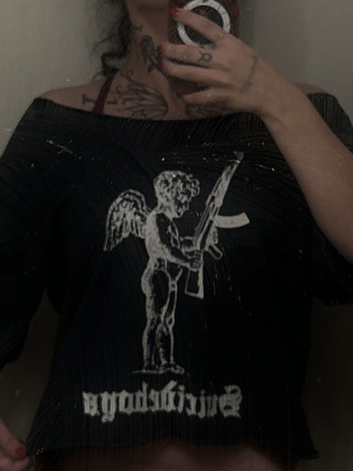 G59 Records G59 ANGEL WITH AK CROP TOP Size S / US 4 / IT 40 - 3 Thumbnail