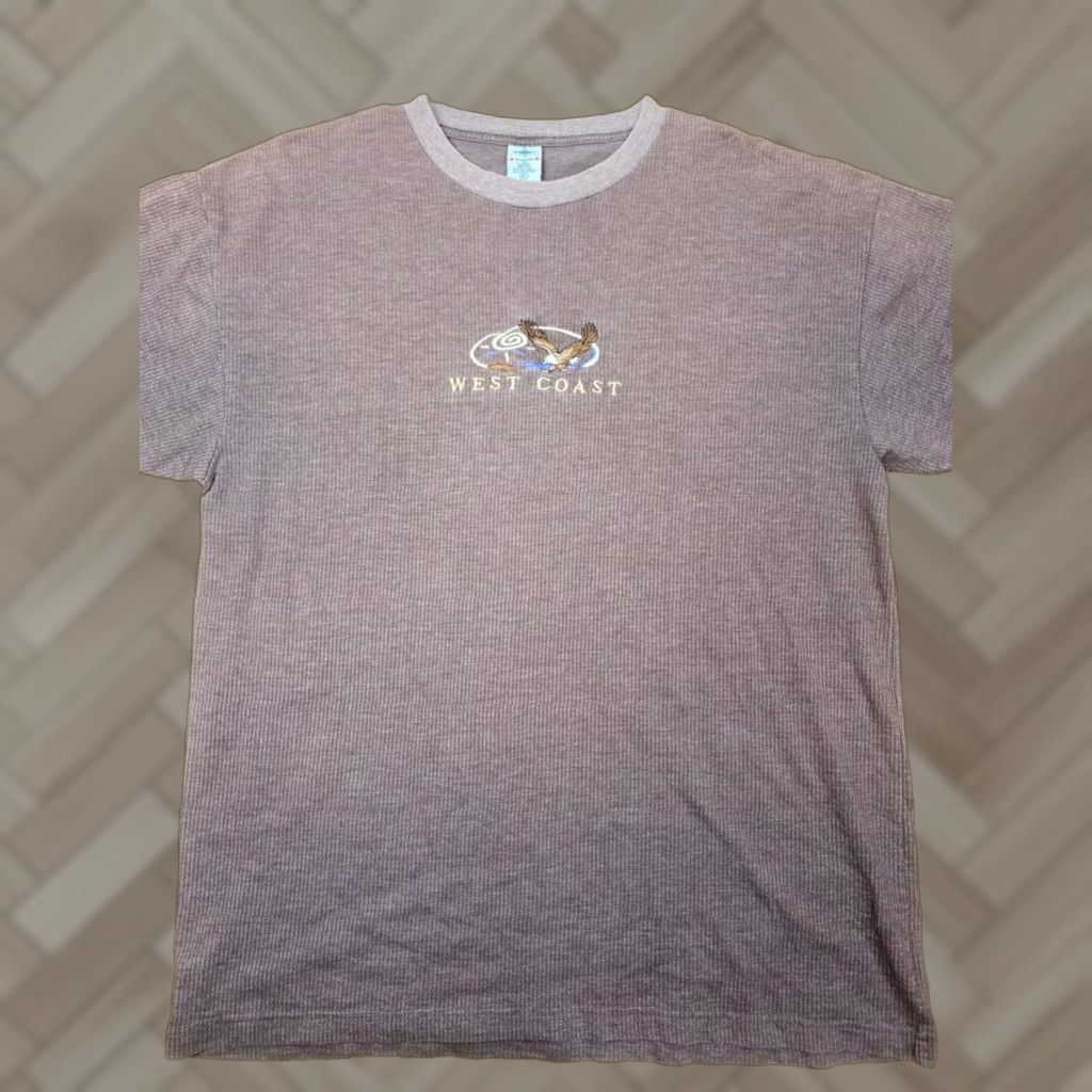 Vintage VINTAGE West Coast T Shirt XL Brown Embroidered Casual Short Sleeve Men Crew Neck Size US XL / EU 56 / 4 - 1 Thumbnail