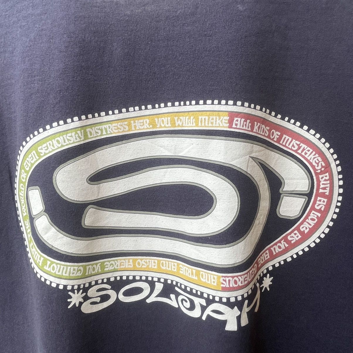 Welcome Skateboards 🔥Vintage 90s Soljah Big Logo Spellout Skateboard Tee Size US L / EU 52-54 / 3 - 6 Thumbnail