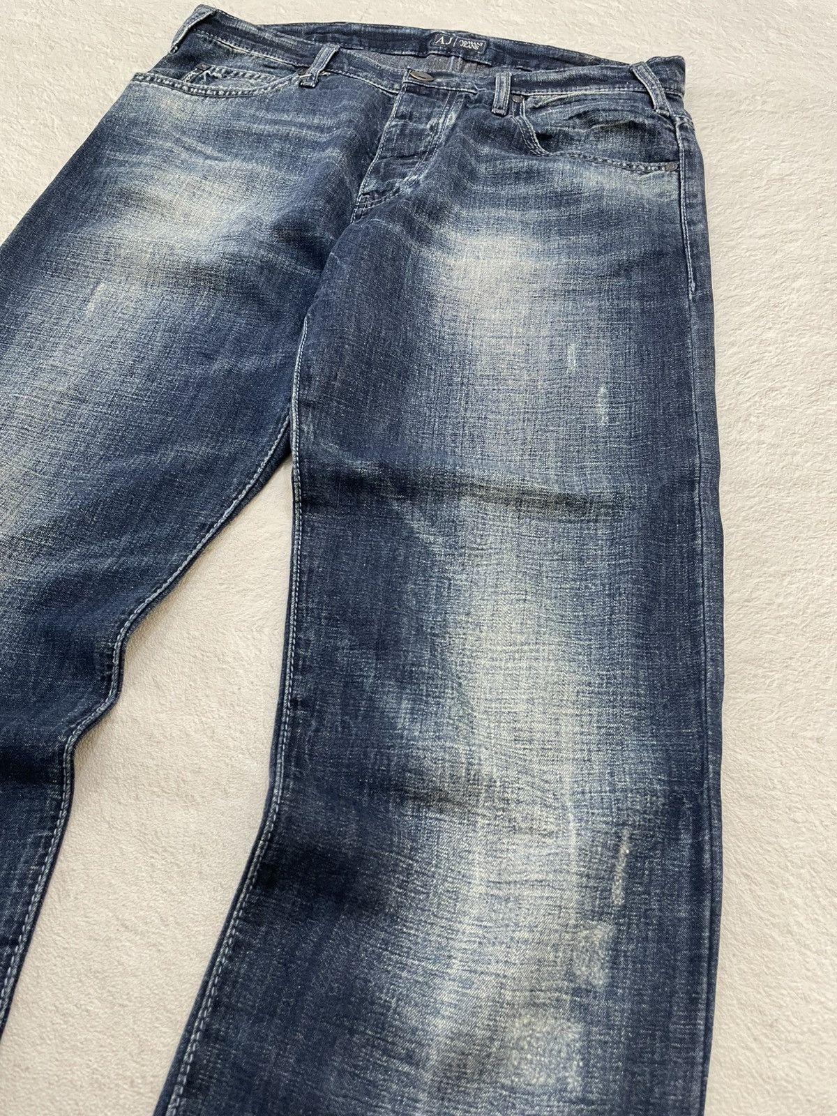 Emporio Armani 2000s Armani Denim Mudwash Button Fly Y2K Size US 33 - 3 Thumbnail