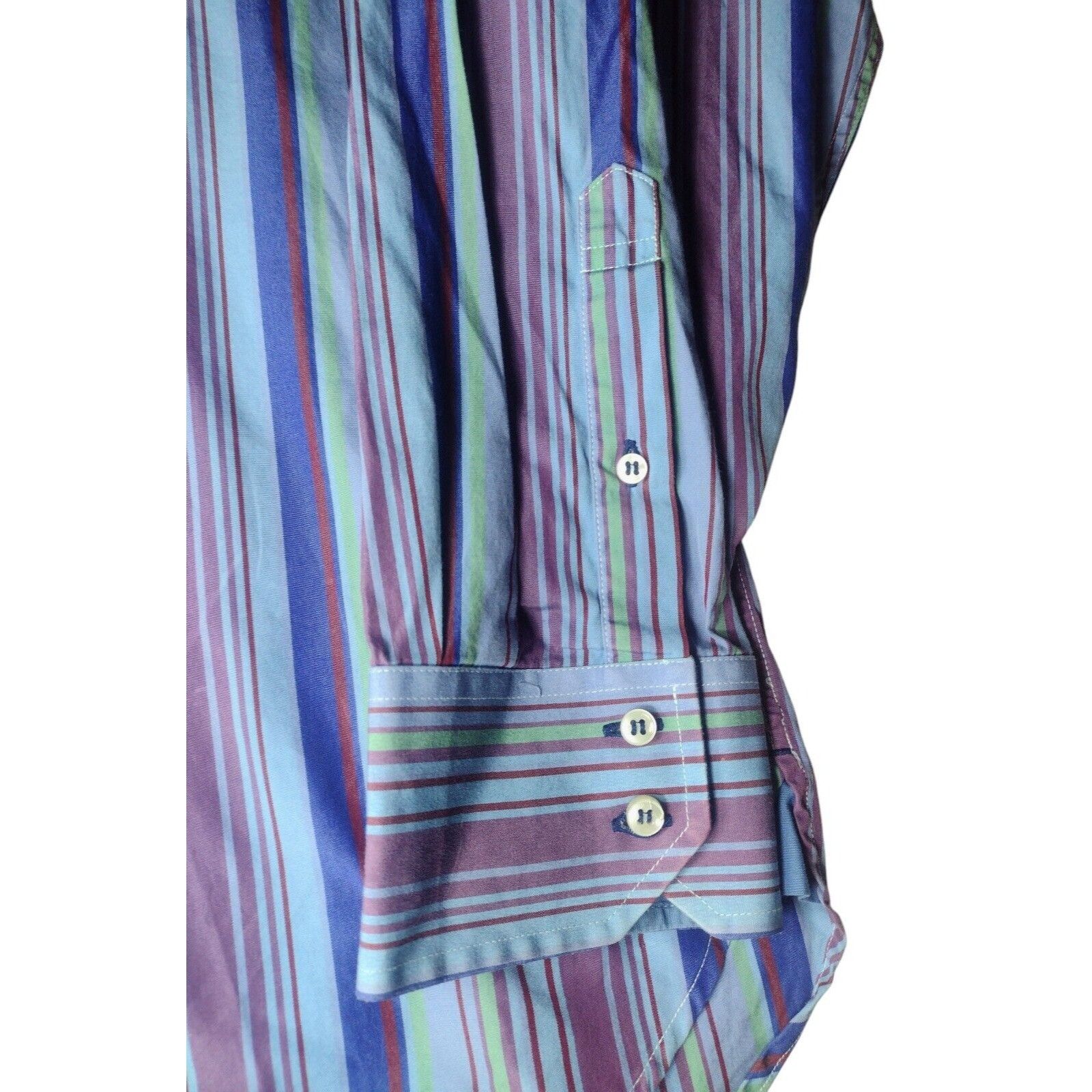 Tommy Hilfiger Tommy Hilfiger Y2K 2 Ply Button Down Shirt Size XL Blue Stri Size US XL / EU 56 / 4 - 4 Thumbnail