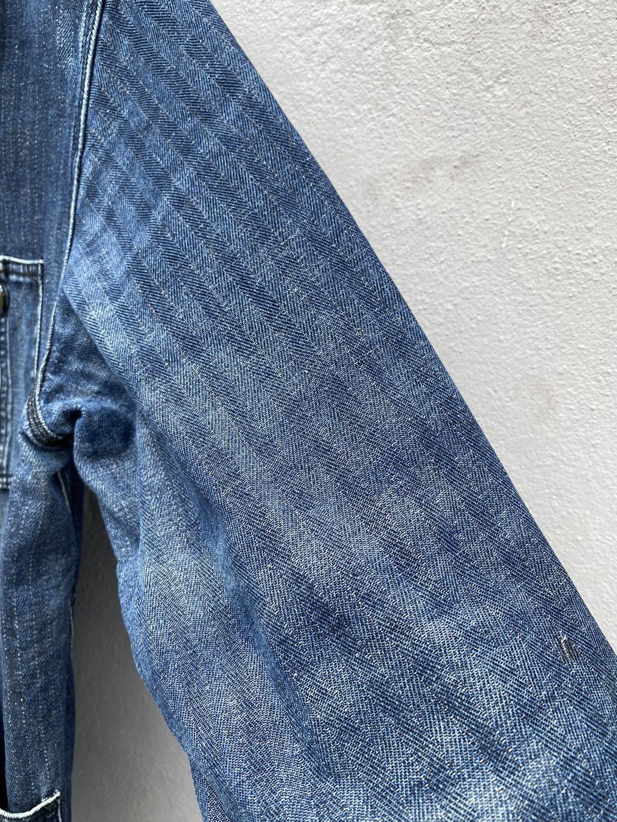 Japanese Brand US NAVAL Herring Bone Twill Faded Indigo Chore USN Jacket Size US M / EU 48-50 / 2 - 3 Thumbnail