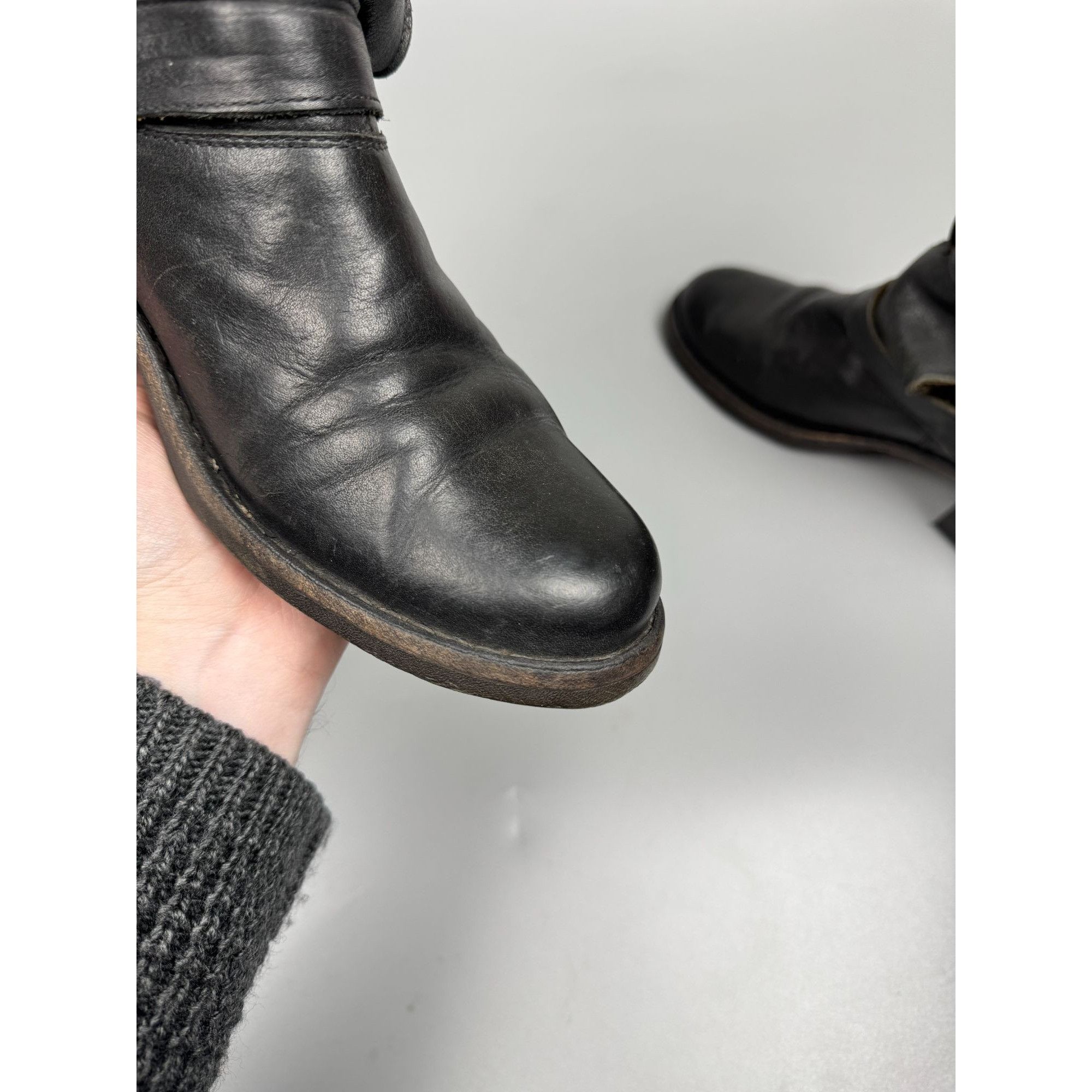 Fiorentini + Baker Fiorentini + Baker Mid Heel Black Leather Boots (Y1240) Size US 9 / IT 39 - 8 Thumbnail