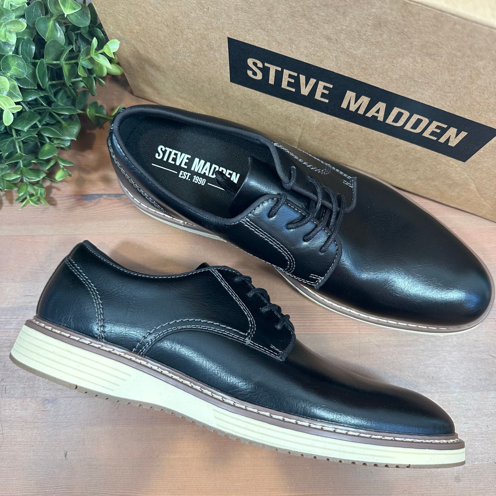 Steve Madden P-Jansen Black Oxford Dress Shoes Men’s Size 9.5 Lace Up
NWB Steve Madden Men main image 2