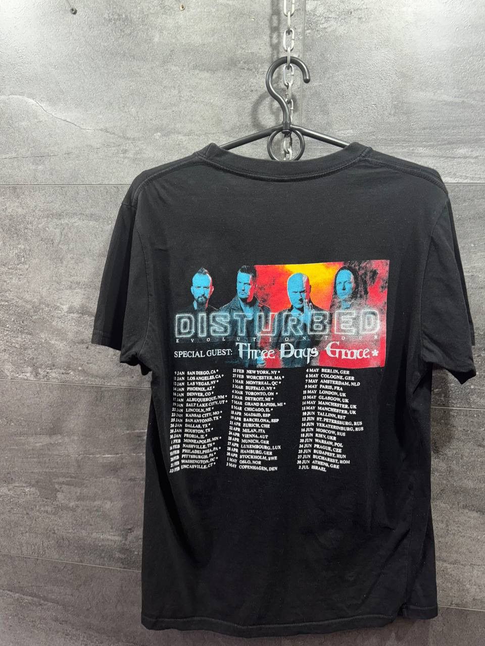 Band Tees Disturbed Black Evolution Concert Tour Band Rock Metal Size US M / EU 48-50 / 2 - 2 Thumbnail