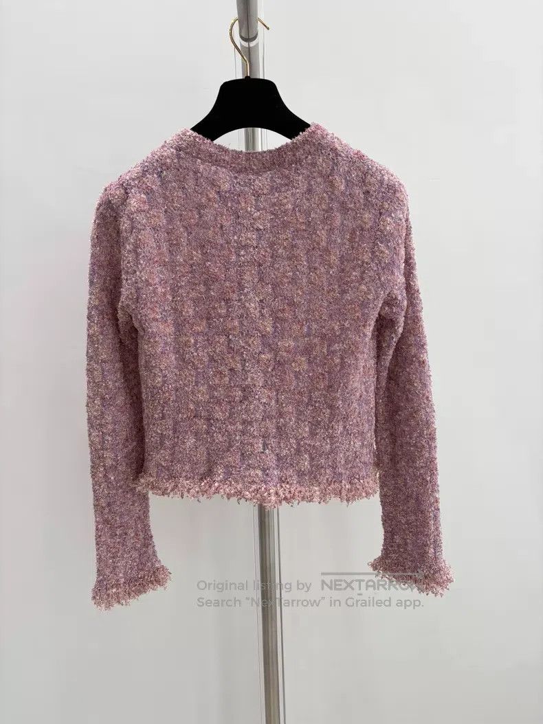 Chanel Chanel Fine glitter pink purple knitted cardigan jacket Size XXS / US 00 / IT 34 - 2 Thumbnail