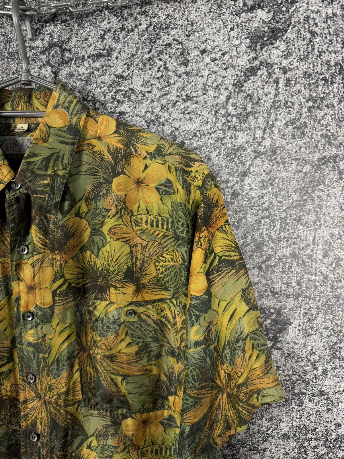 Vintage Anyway Silk Hawaiian Shirt Floral Tropical Short Sleeve Sz M Size US M / EU 48-50 / 2 - 2 Thumbnail