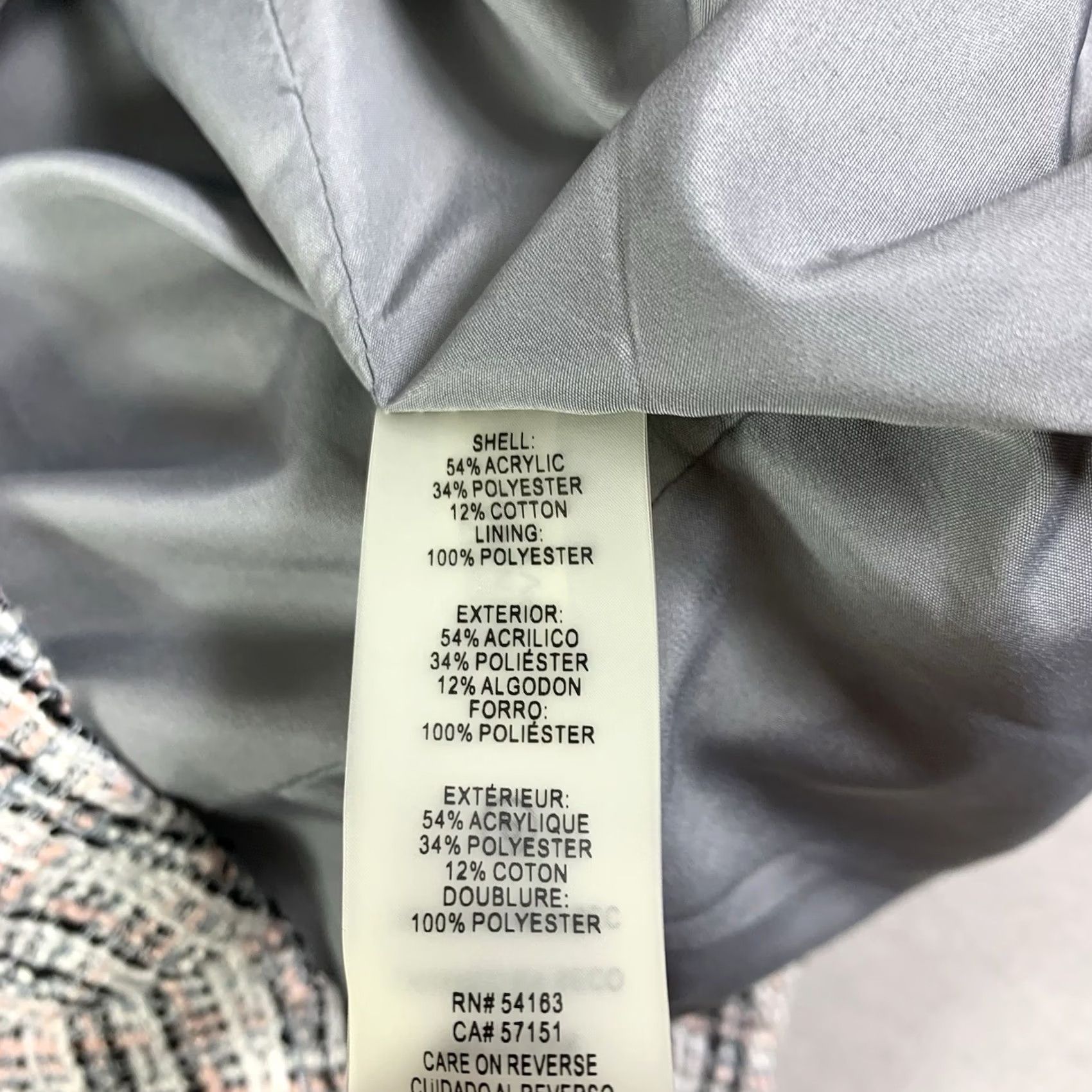 Karl Lagerfeld VINTAGE Karl Lagerfeld Paris Tweed Plaid Blazer Pink White Black Womens Size 12 full zip Size XL / US 12-14 / IT 48-50 - 4 Thumbnail