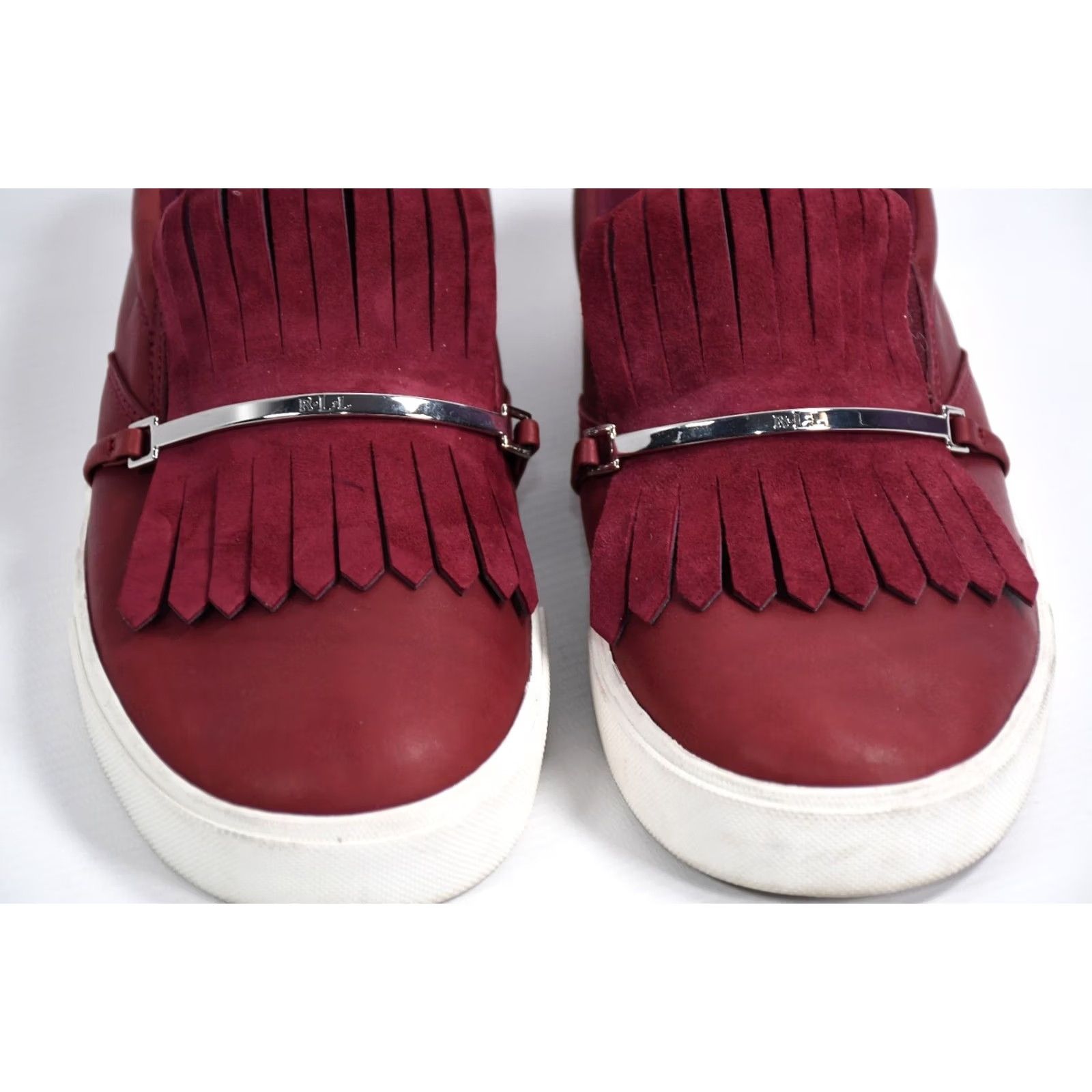 Ralph Lauren Ralph Lauren Reanna Leather Sneakers Fringe Women US 8 Size 39 Red Leather Fringe Sneakers Women's Casual Athletic Shoes Size US 6 / IT 36 - 4 Thumbnail