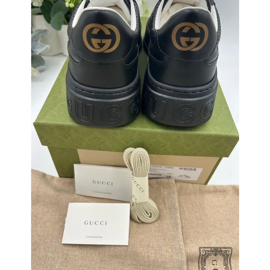 Gucci Men's Gucci, GG embossed leather sneakers size 10.5 Size US 11 / EU 44 - 8 Thumbnail
