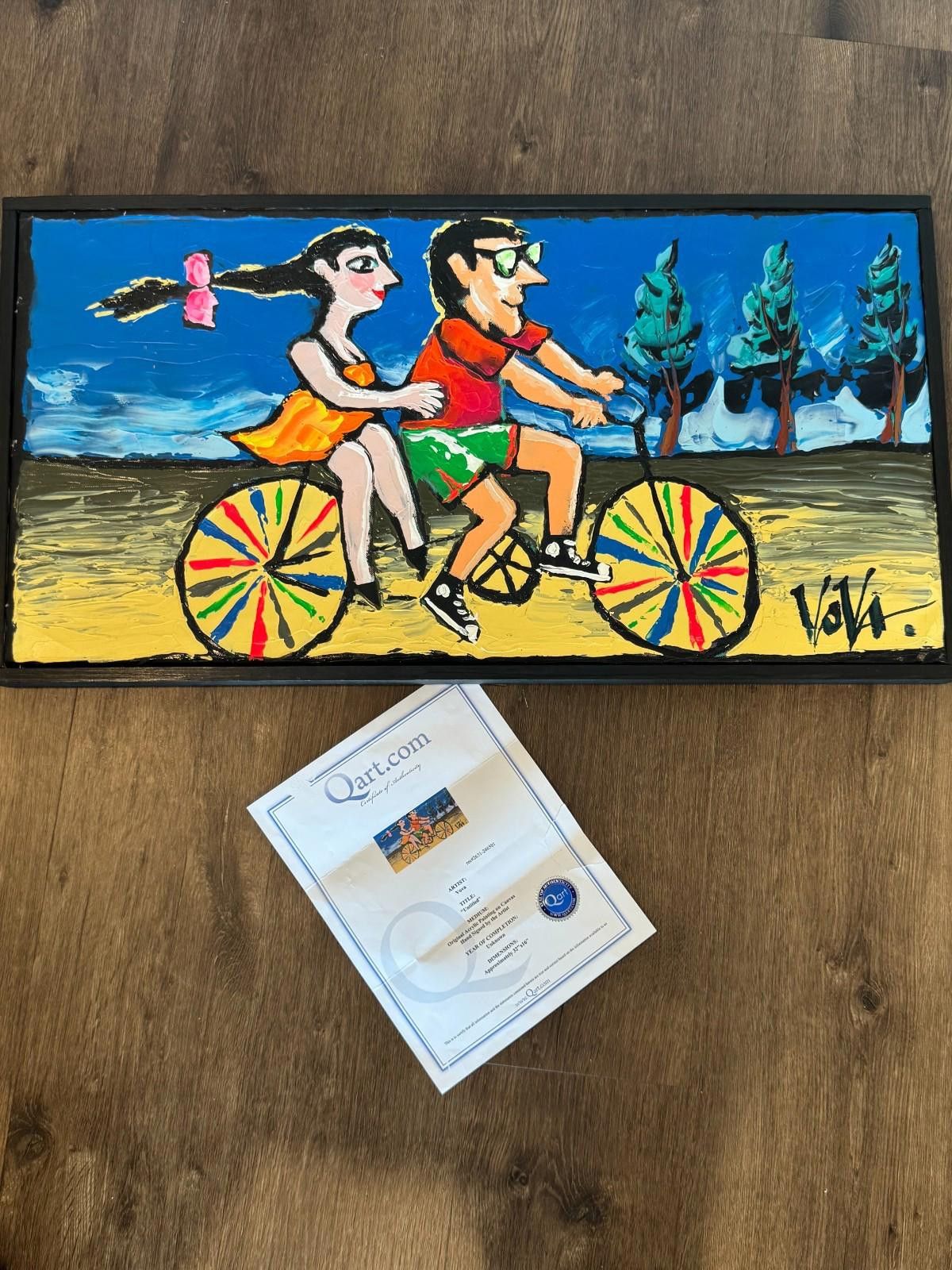 Other Original Vova Vladimir Mingar Acrylic Painting Bicycle Coupl Size ONE SIZE - 2 Thumbnail