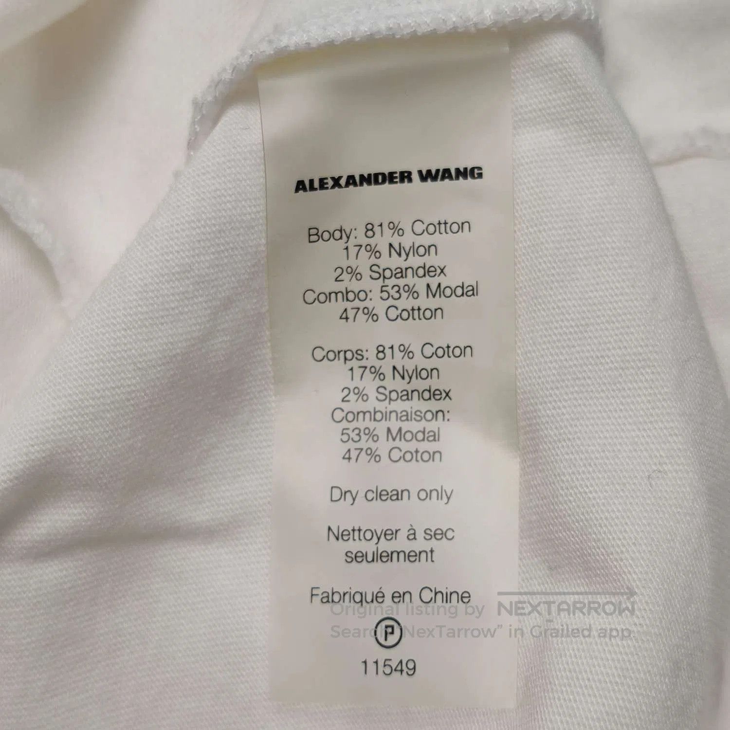 Alexander Wang Alexander Wang XS V-Neck Cotton Short-Sleeve T-Shirt. Size US XS / EU 42 / 0 - 9 Thumbnail