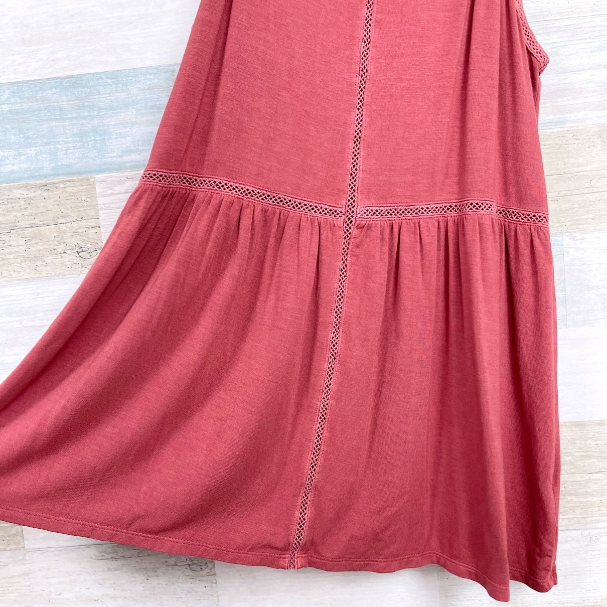 American Eagle Outfitters American Eagle Soft & Sexy Lattice Trim Tank Pink Womens XS Size XS / US 0-2 / IT 36-38 - 3 Thumbnail